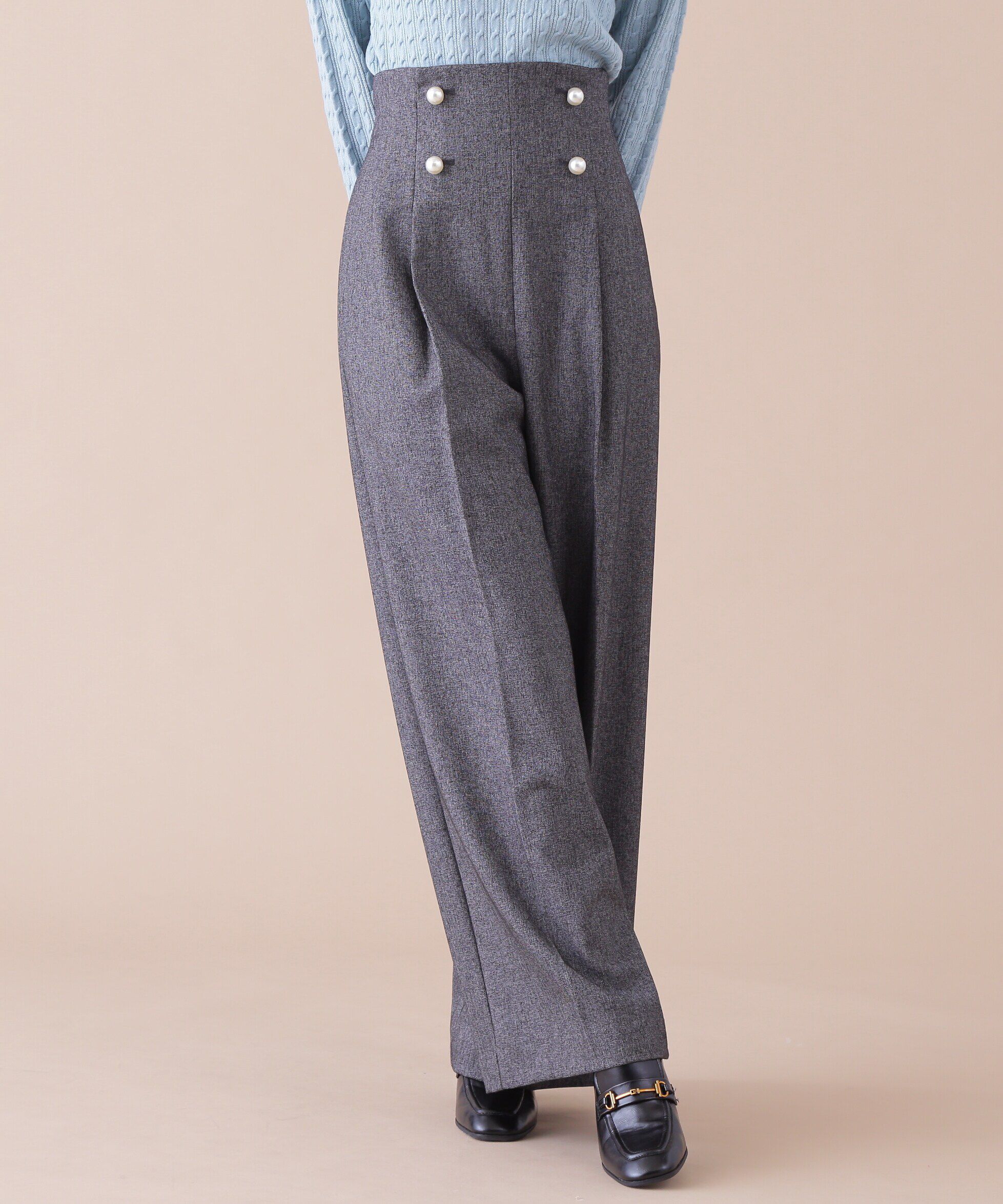  「パールボタンワイドパンツ」|その他|