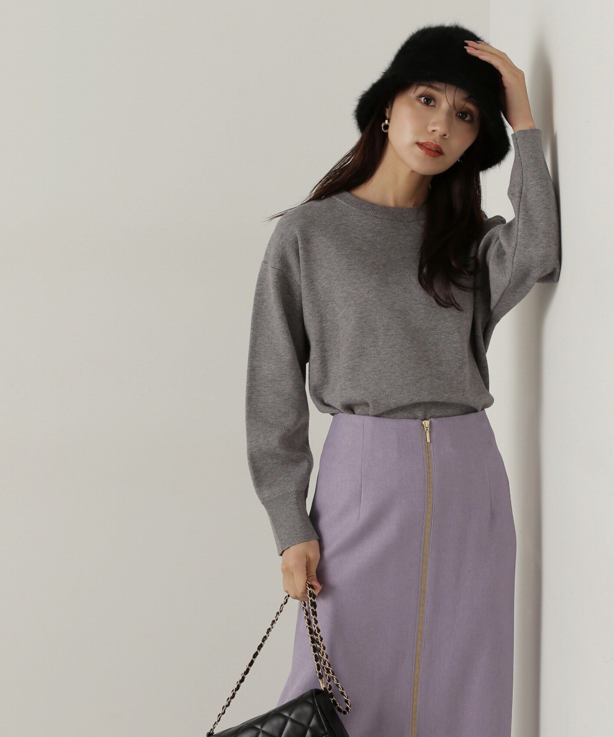 PROPORTION BODY DRESSING「スエットライクニット」|ニット・セーター|トップグレー1