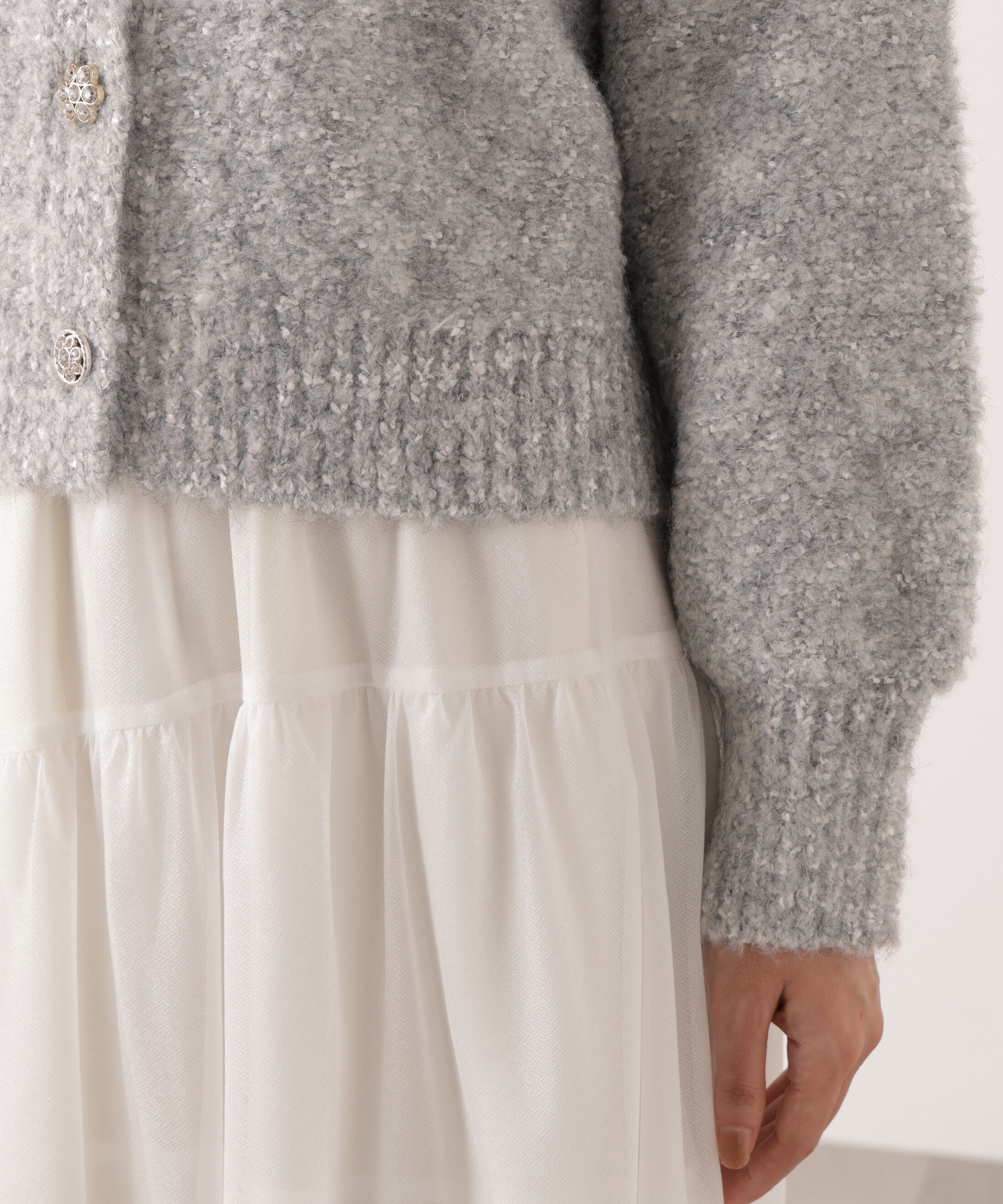 PROPORTION BODY DRESSING「《EDIT COLOGNE》ファンシーヤーンビジューカディガン 25AW」|カーディガン|