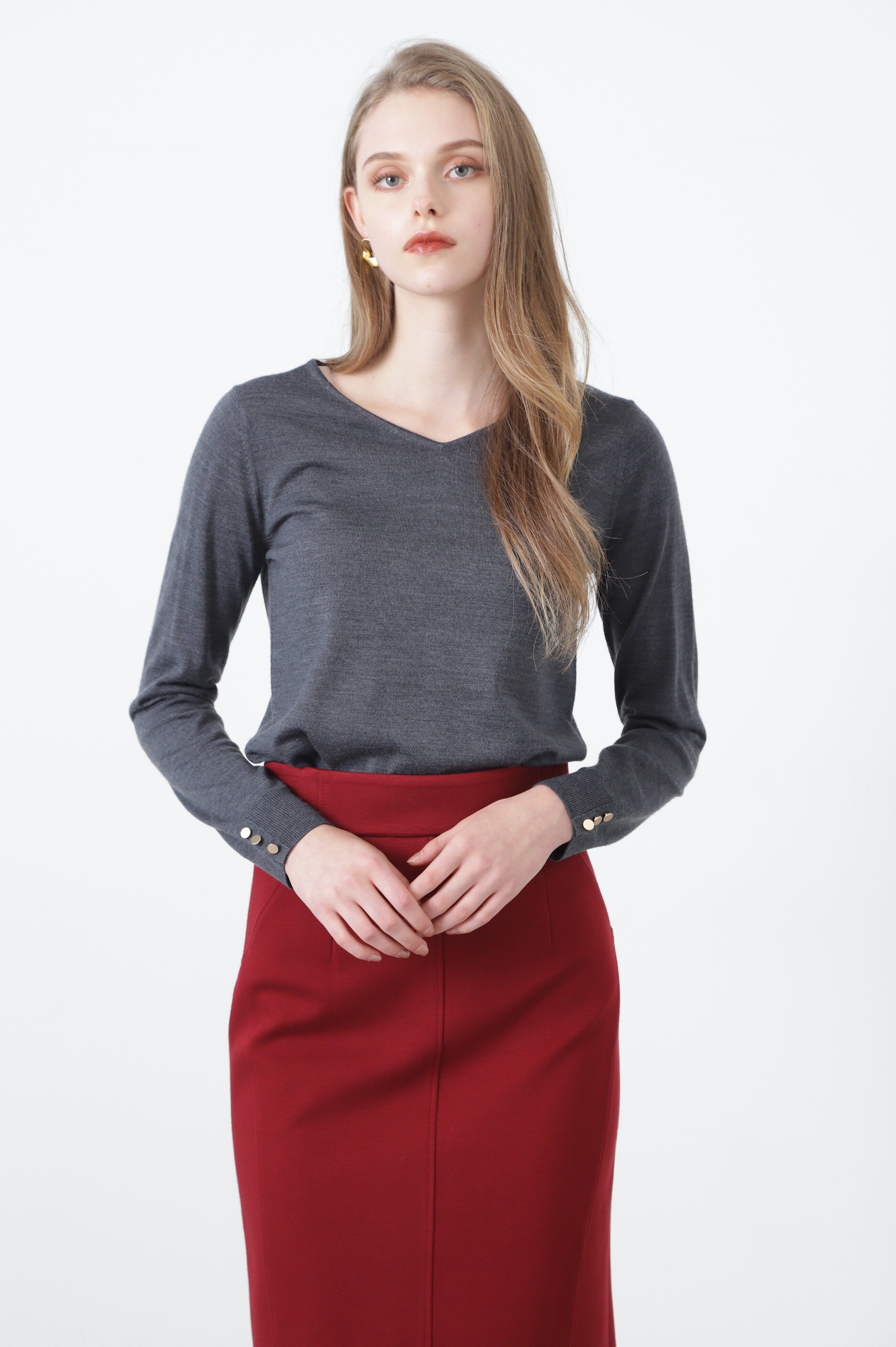  「◆Ｖネックニットプルオーバー」|ニット・セーター|