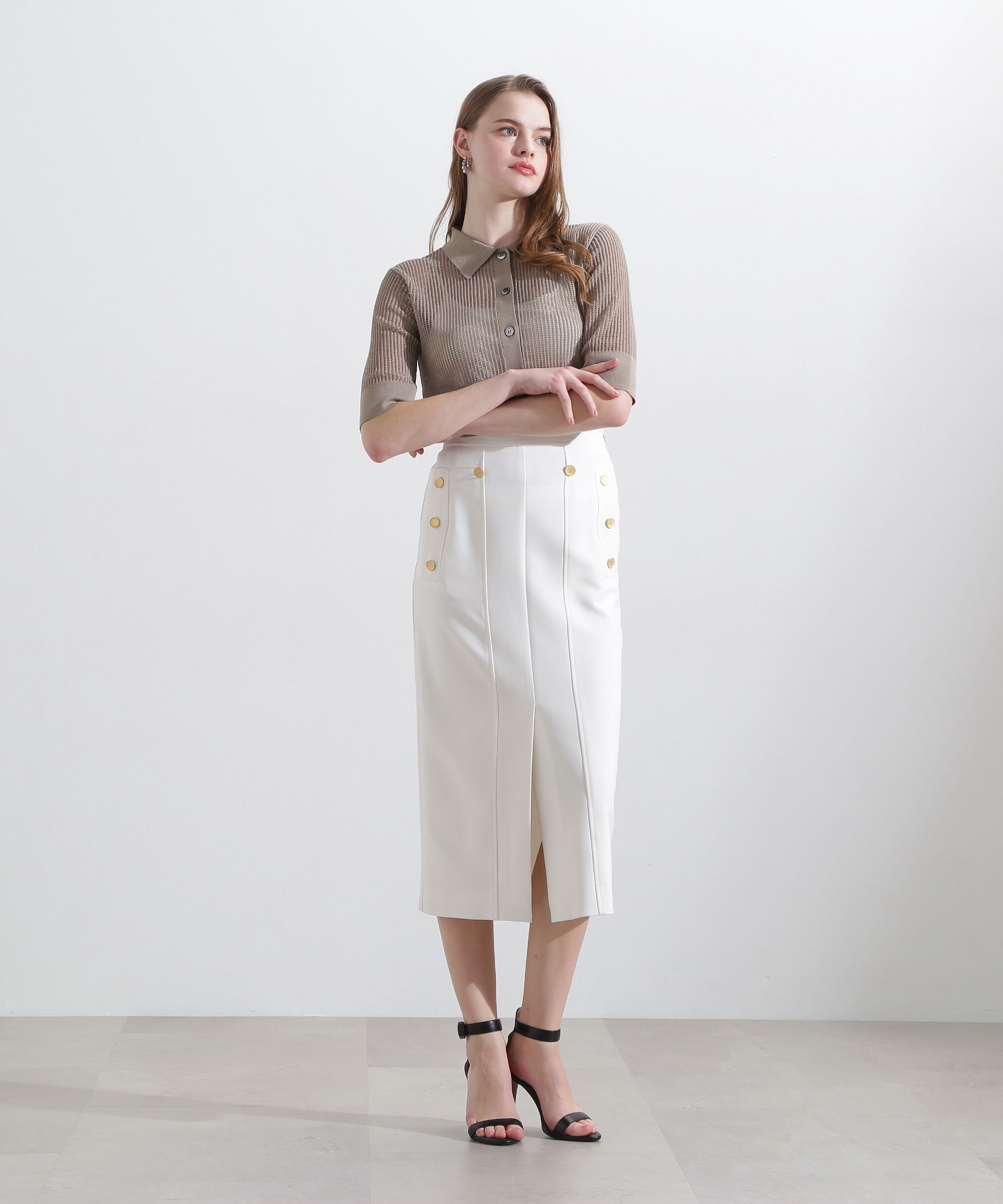  「◆シアーコンビカーディガン」|ニット・セーター|