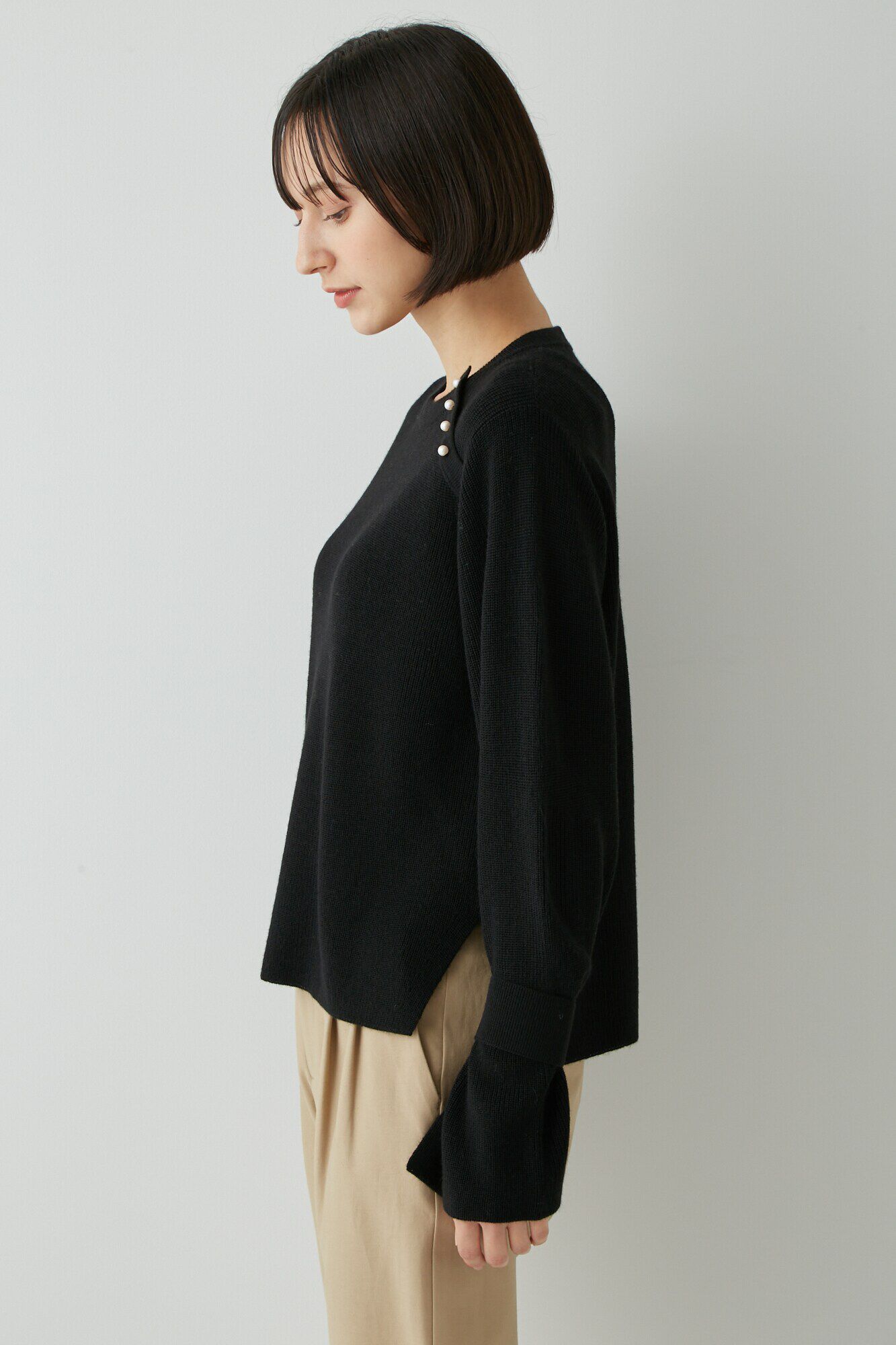  「◆≪arrive 5e≫パールボタンプルオーバー」|ニット・セーター|