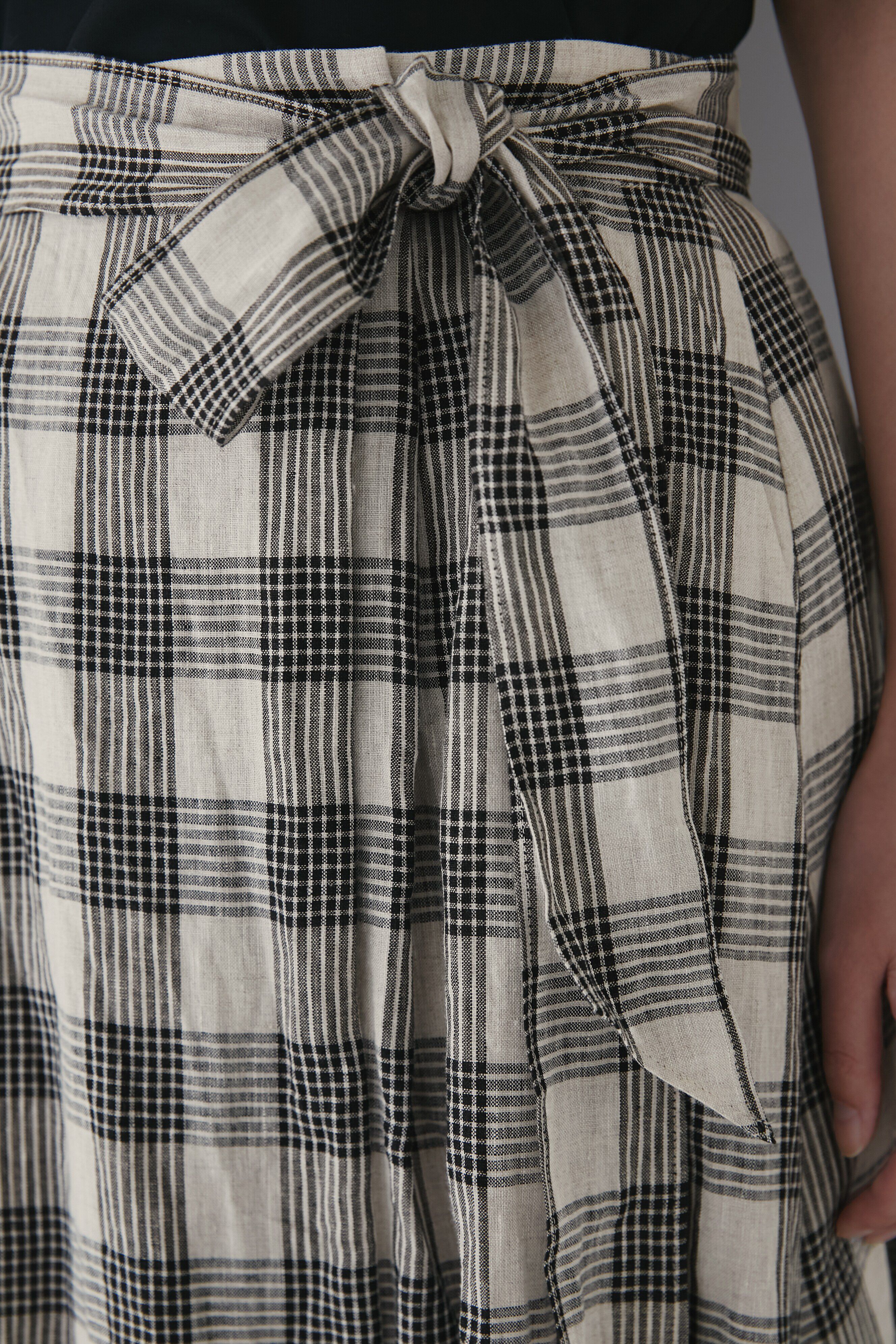  「◆麻チェックボリュームスカート」|スカート|