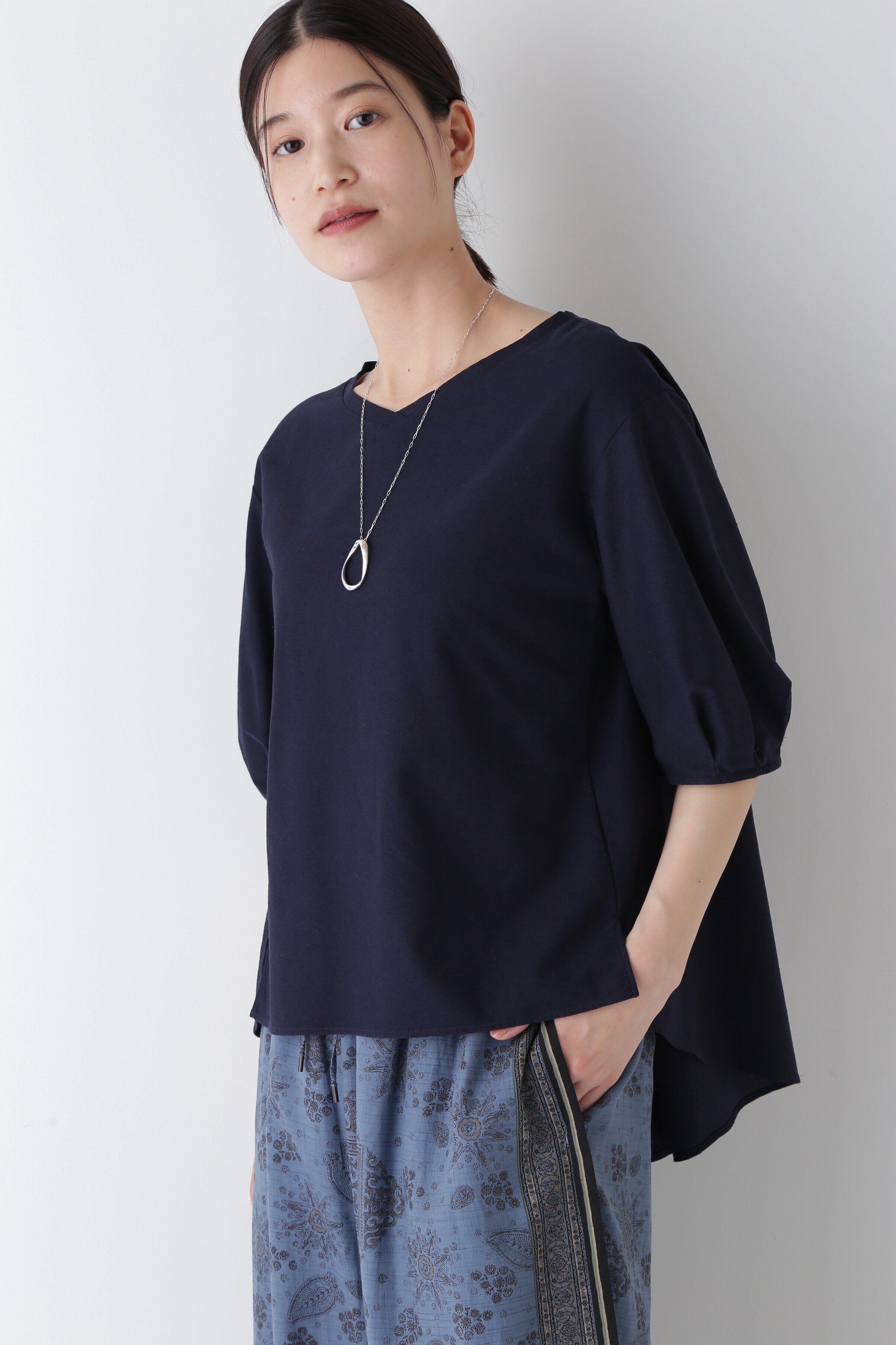  「◆フハクドッキングＶネックプルオーバー」|Tシャツ・カットソー|ネイビー