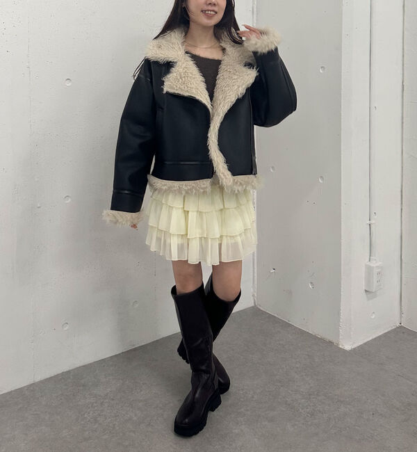 archives「フェイクレザーショートムートンジャケット」|テーラードジャケット|