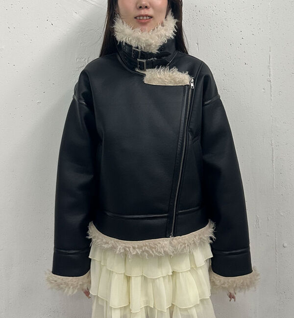 archives「フェイクレザーショートムートンジャケット」|テーラードジャケット|