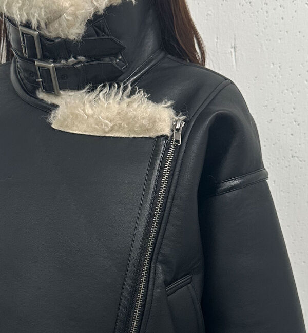 archives「フェイクレザーショートムートンジャケット」|テーラードジャケット|