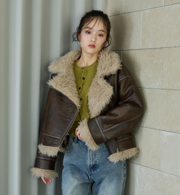 archives「フェイクレザーショートムートンジャケット」|テーラードジャケット|