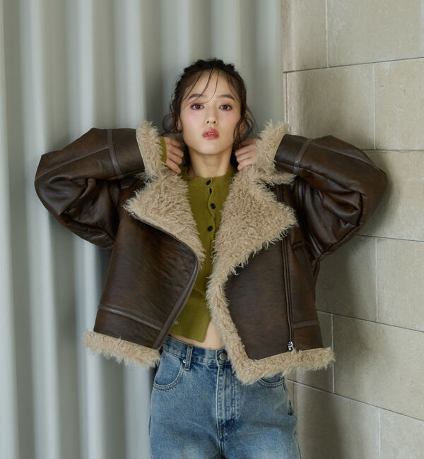 archives「フェイクレザーショートムートンジャケット」|テーラードジャケット|