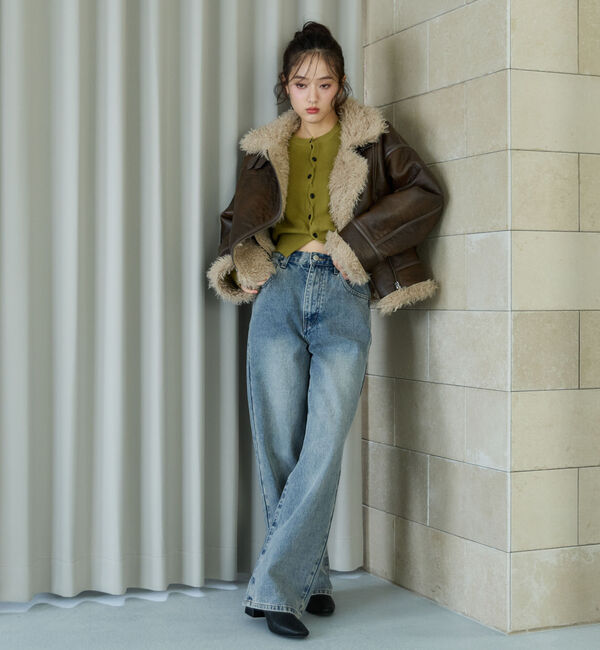 archives「フェイクレザーショートムートンジャケット」|テーラードジャケット|