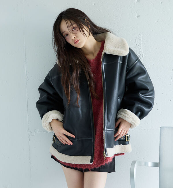 archives「フェイクレザーミドルムートンジャケット」|テーラードジャケット|