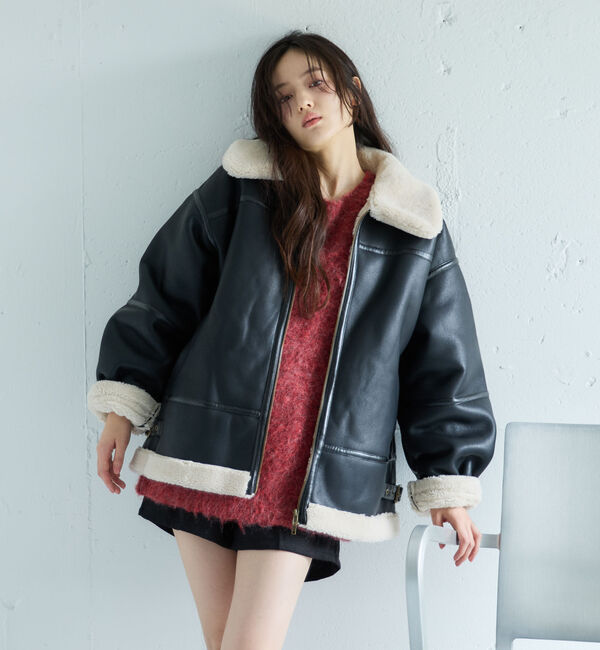 archives「フェイクレザーミドルムートンジャケット」|テーラードジャケット|