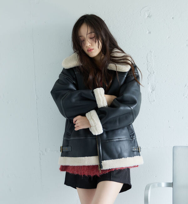 archives「フェイクレザーミドルムートンジャケット」|テーラードジャケット|