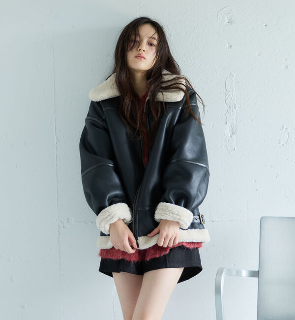 archives「フェイクレザーミドルムートンジャケット」|テーラードジャケット|