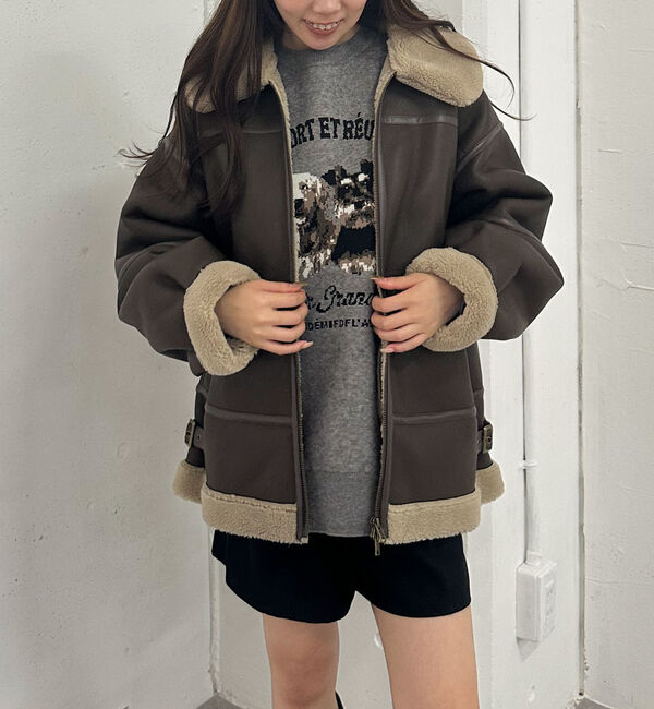 archives「フェイクレザーミドルムートンジャケット」|テーラードジャケット|