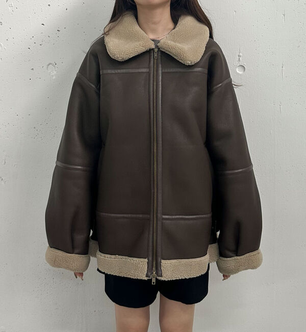 archives「フェイクレザーミドルムートンジャケット」|テーラードジャケット|