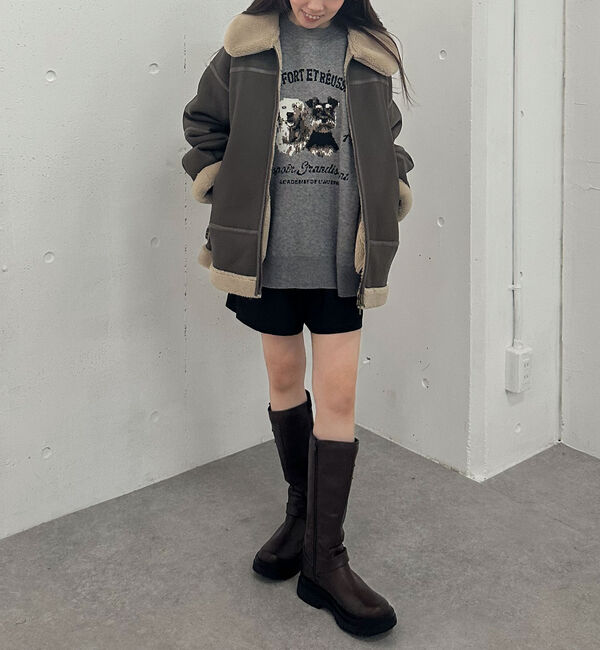 archives「フェイクレザーミドルムートンジャケット」|テーラードジャケット|