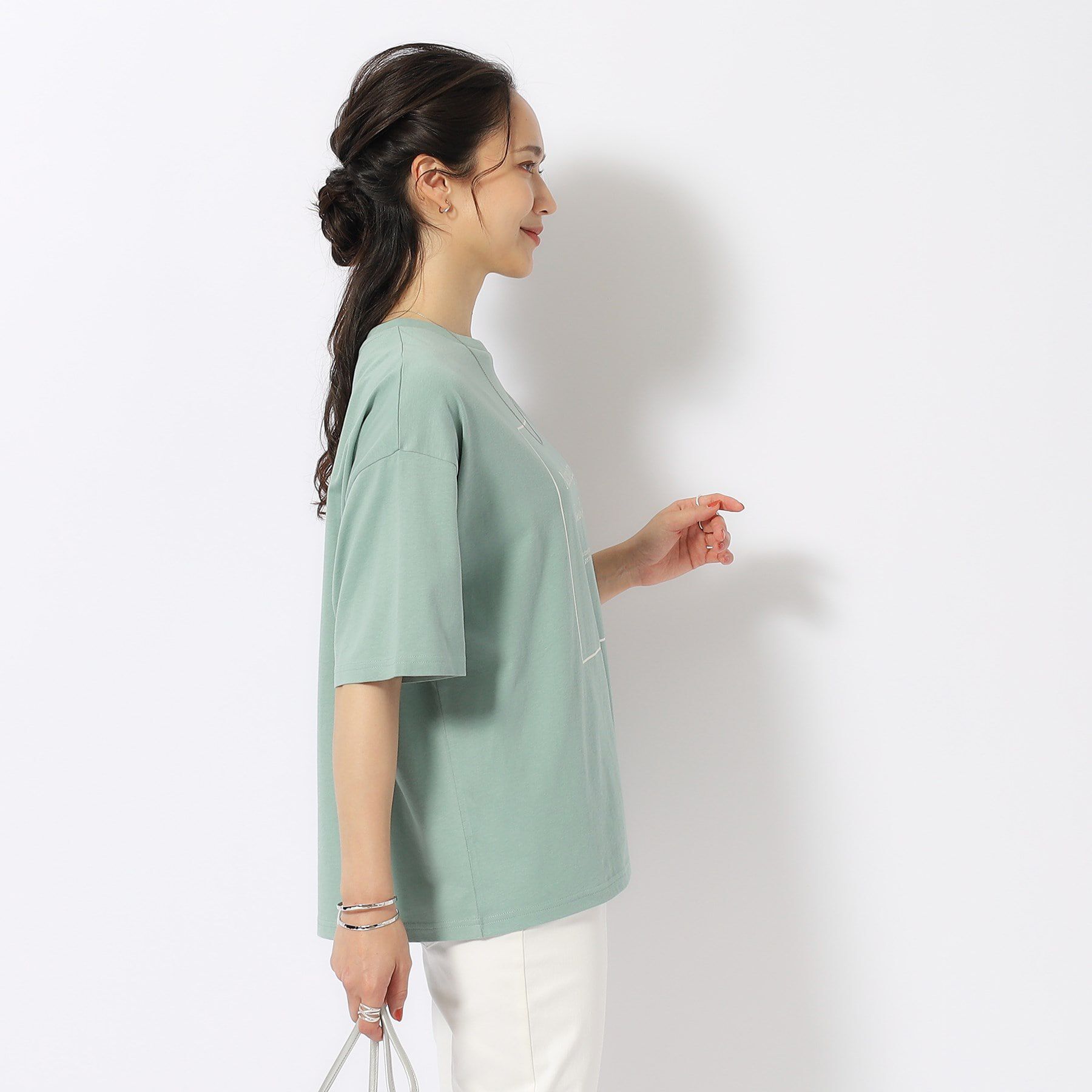 SHOO･LA･RUE「【洗える/プチプラ/綿100％】グラフィック半袖ゆるTシャツ」|Tシャツ・カットソー|