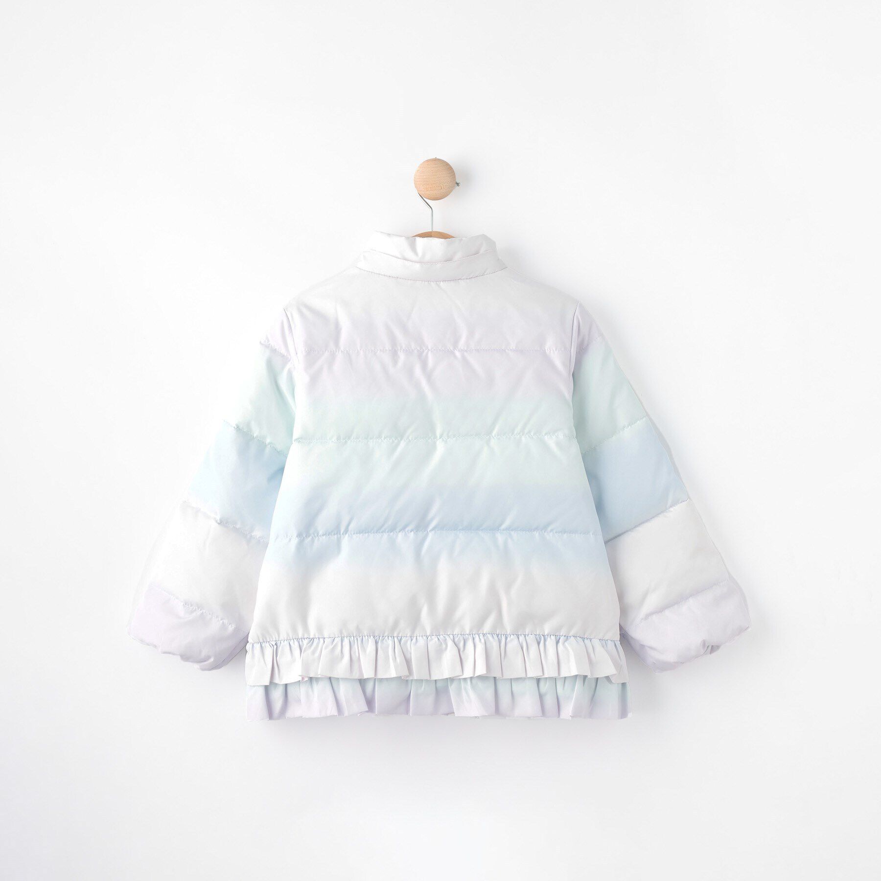 SHOO･LA･RUE「【110-140cm/撥水】フード2WAY総柄フリルブルゾン」|ブルゾン・スタジャン|