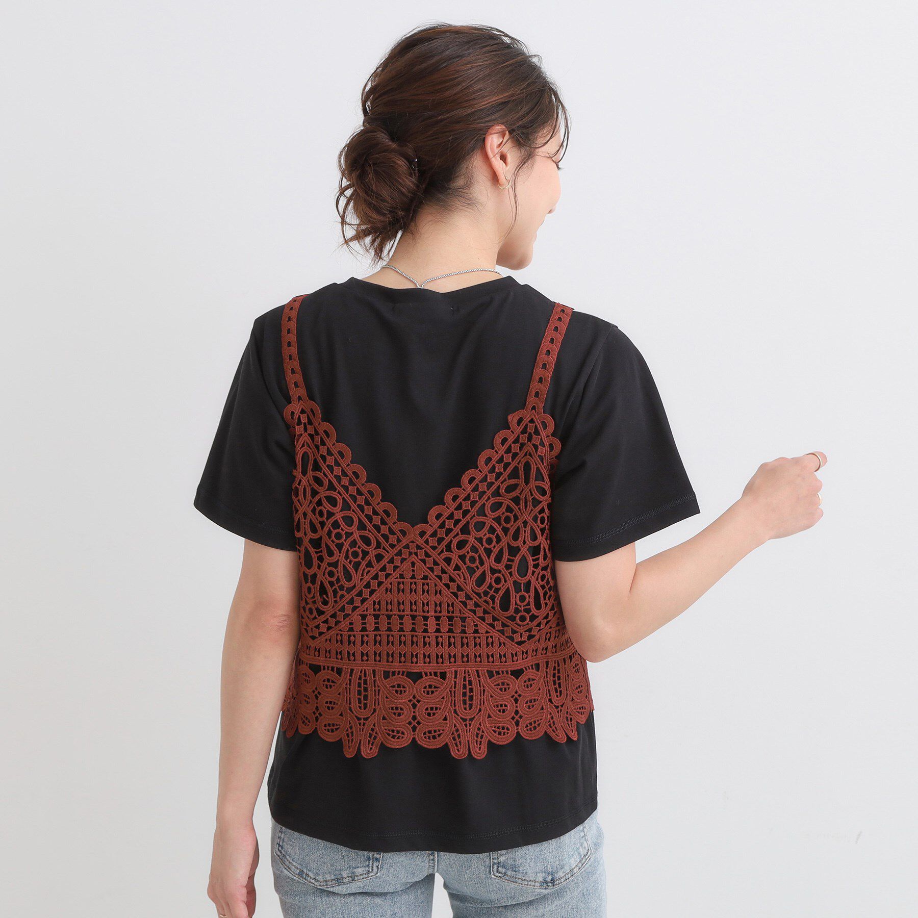 SHOO･LA･RUE「【2点セット/ひんやり】レースビスチェ＋Tシャツ」|その他|