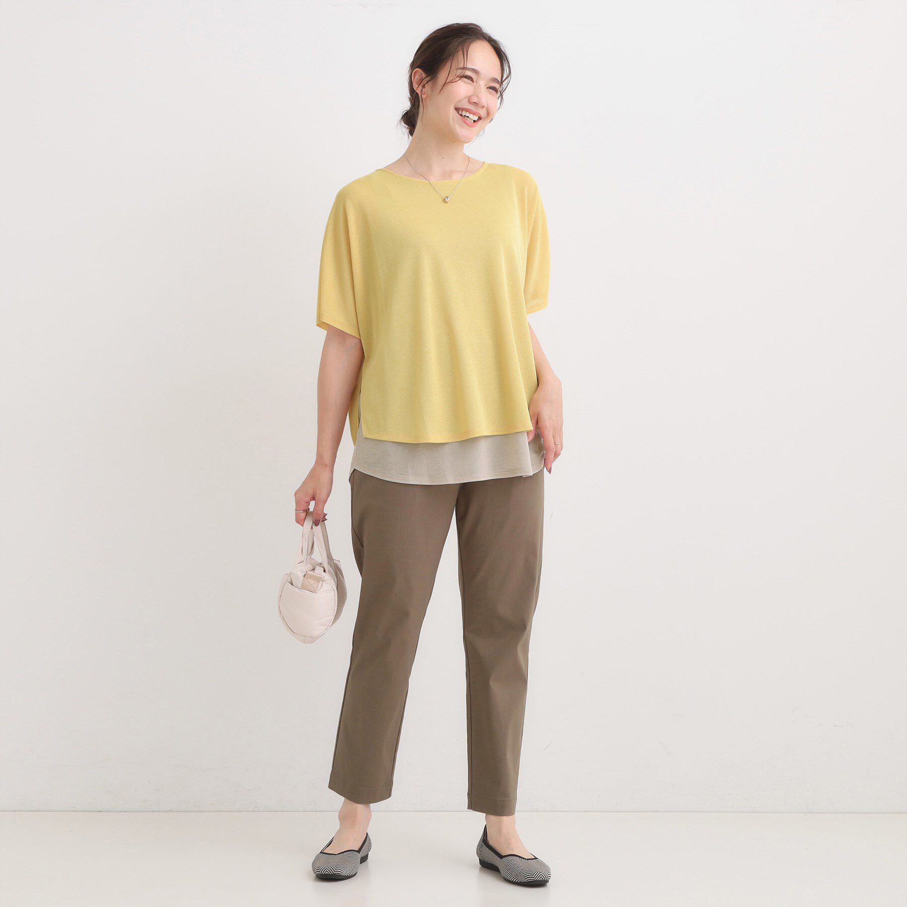 SHOO･LA･RUE「【S-LL/ひんやり/体型カバー】着るだけでサマ見え レイヤードトップス」|Tシャツ・カットソー|