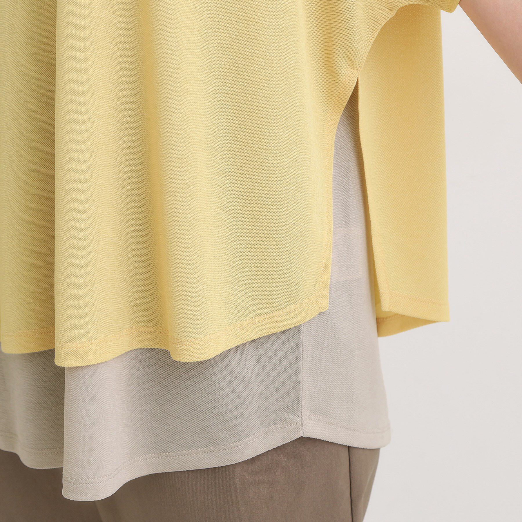 SHOO･LA･RUE「【S-LL/ひんやり/体型カバー】着るだけでサマ見え レイヤードトップス」|Tシャツ・カットソー|