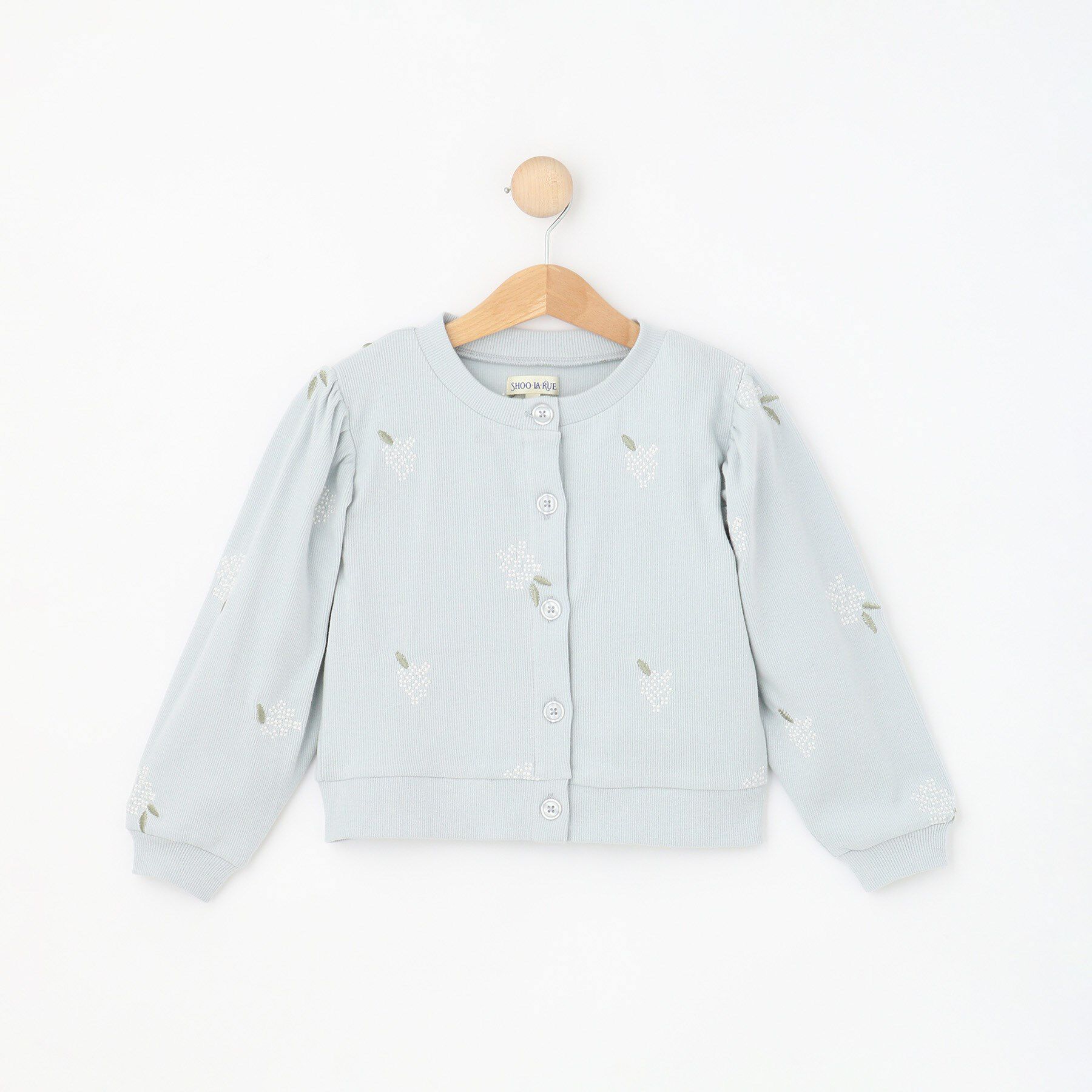 SHOO･LA･RUE「【100-150cm】フラワー刺繍リブカーデガン」|カーディガン|