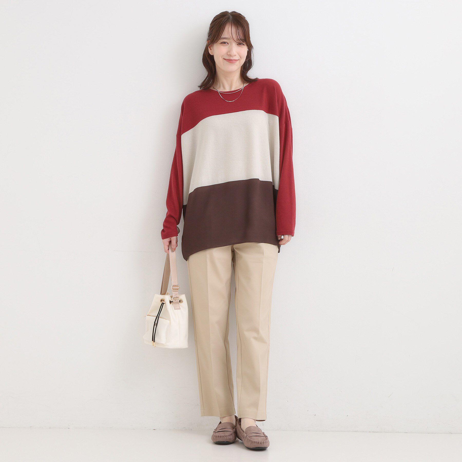 SHOO･LA･RUE「【S-LL】インしないで着られる 3段切り替えトップス」|Tシャツ・カットソー|