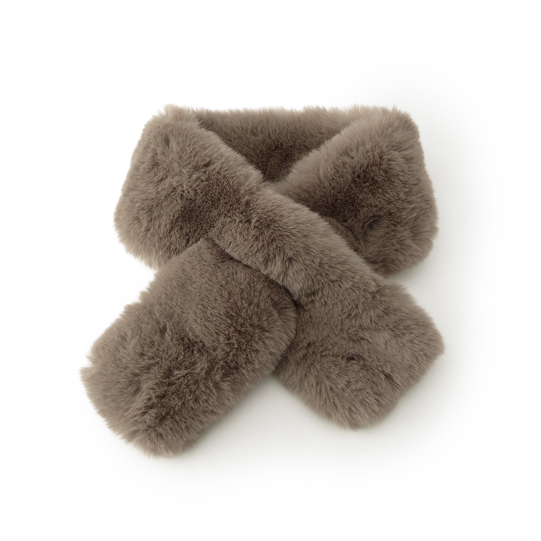 SHOO･LA･RUE「フェイクファー差し込みマフラー」|ストール|モカブラウン(042