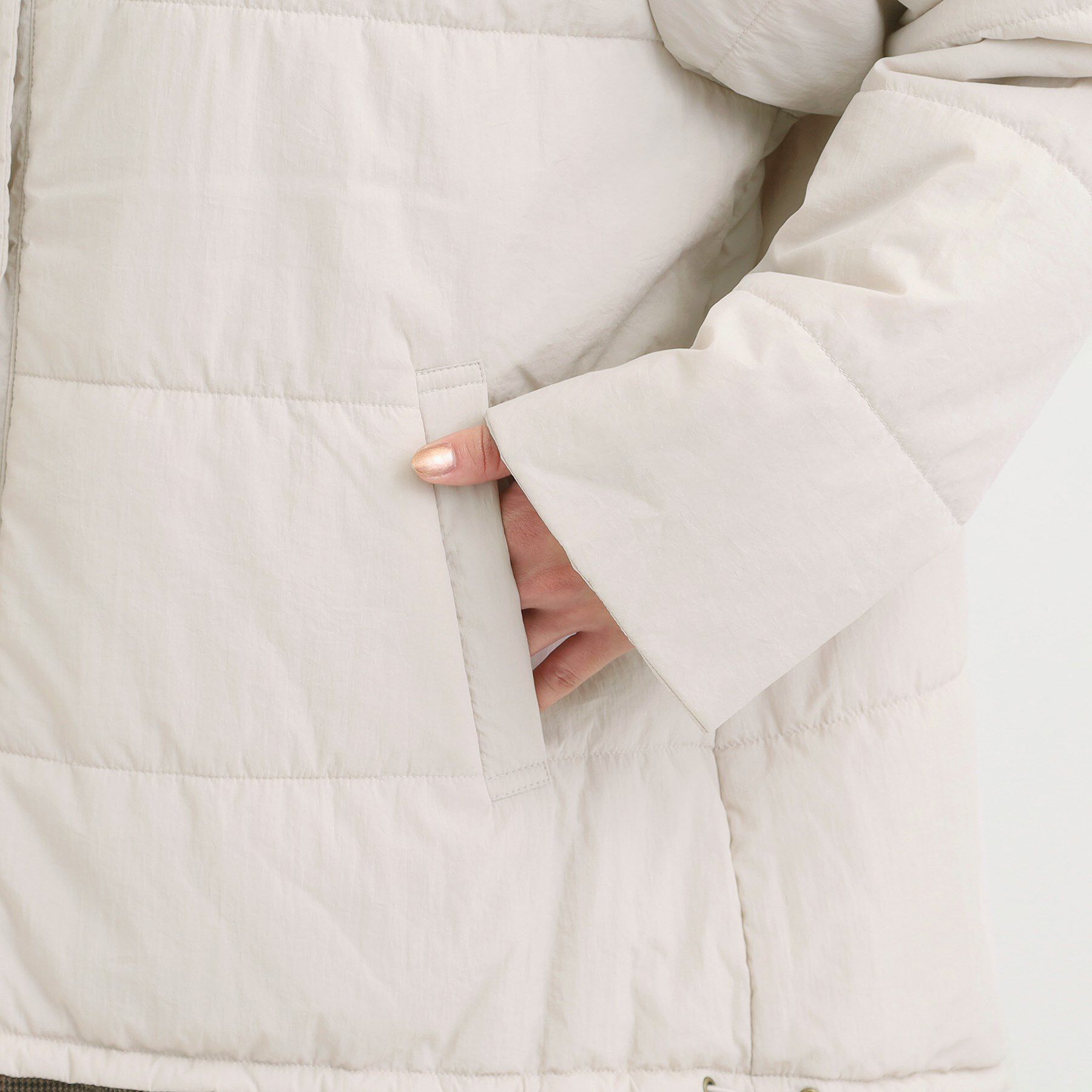 SHOO･LA･RUE「【洗濯機可/撥水/リバーシブル】 ノーカラー中綿ブルゾン」|ブルゾン・スタジャン|