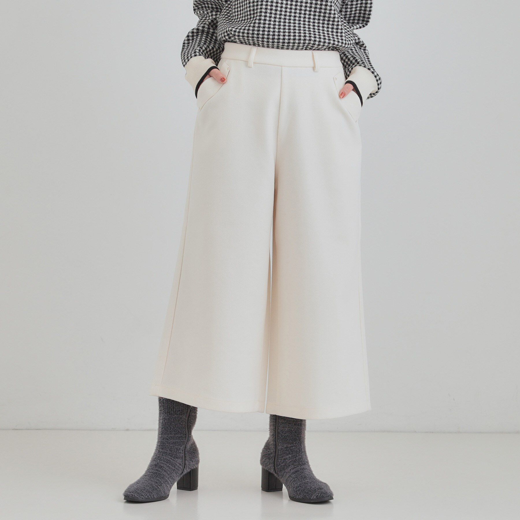 SHOO･LA･RUE「【あったか/S-LL】裏起毛ガウチョパンツ」|その他|