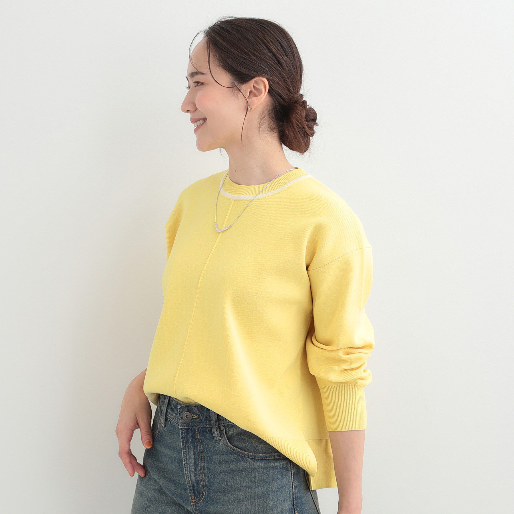 SHOO･LA･RUE「【洗濯機可/S-LL】体型カバーが叶う スポンディッシュ パイピングニット」|ニット・セーター|