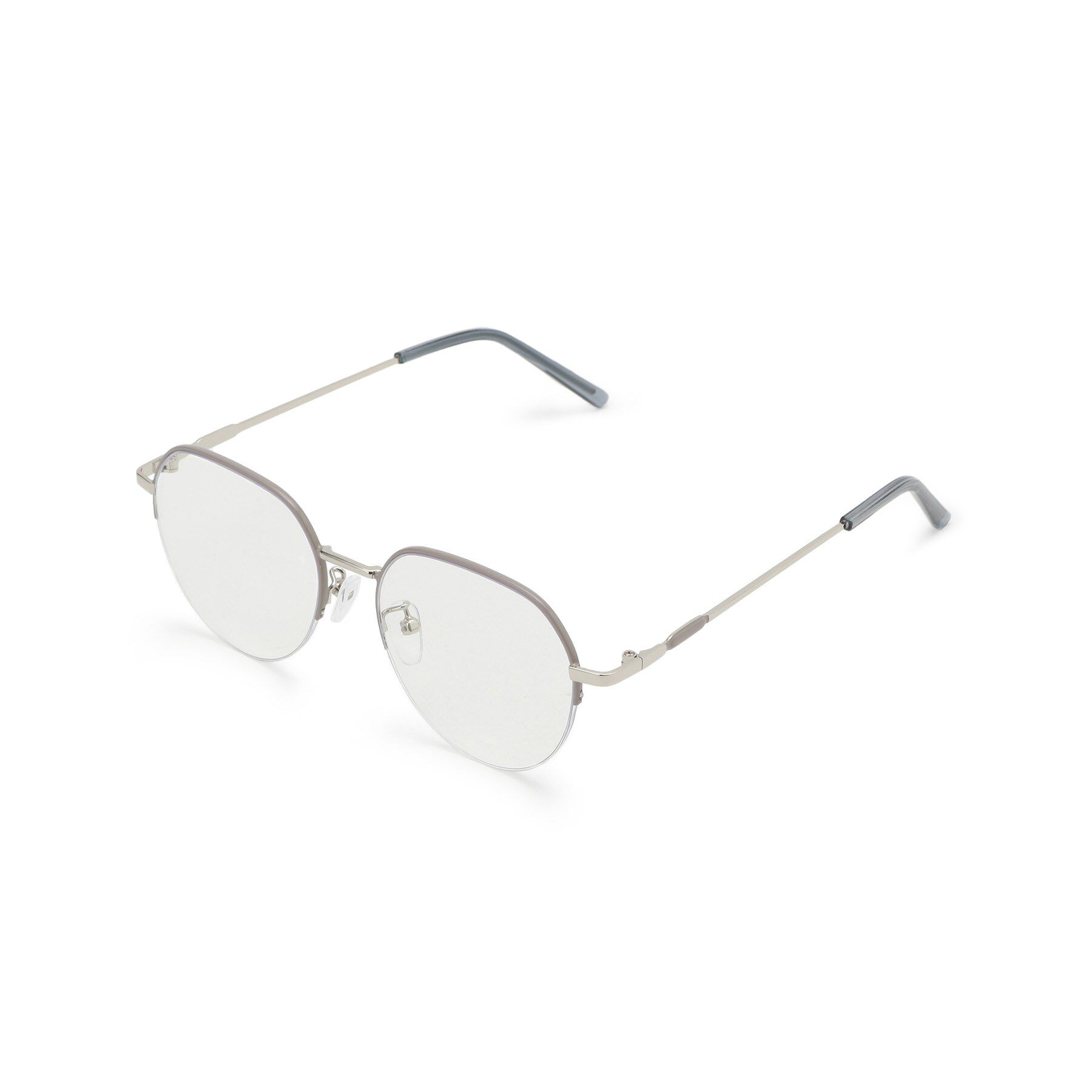 SHOO･LA･RUE「【ブルーライトカット】クラウンパントメガネ」|メガネ|シルバー(006)