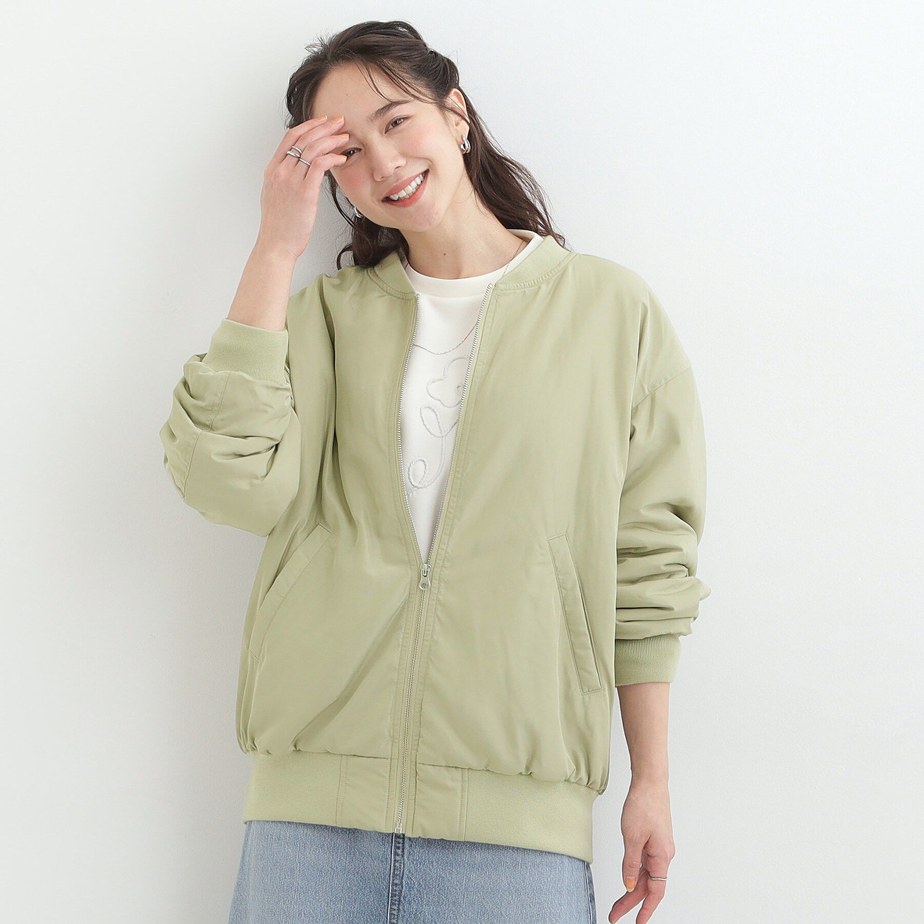 SHOO･LA･RUE「【S-LL】BIGシルエット MA－1ブルゾン」|ブルゾン・スタジャン|