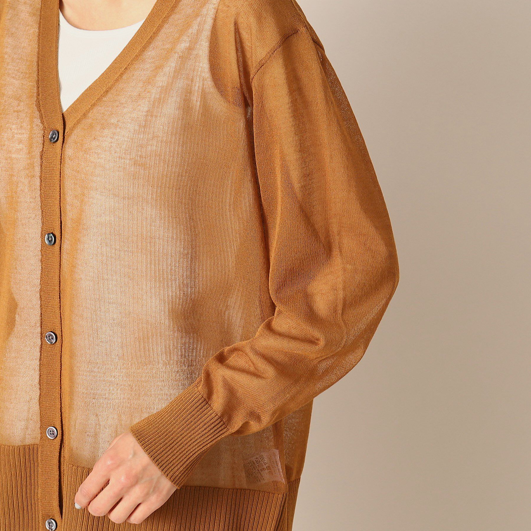 Dessin「【洗える】リネンブレンドVネックカーディガン」|カーディガン|