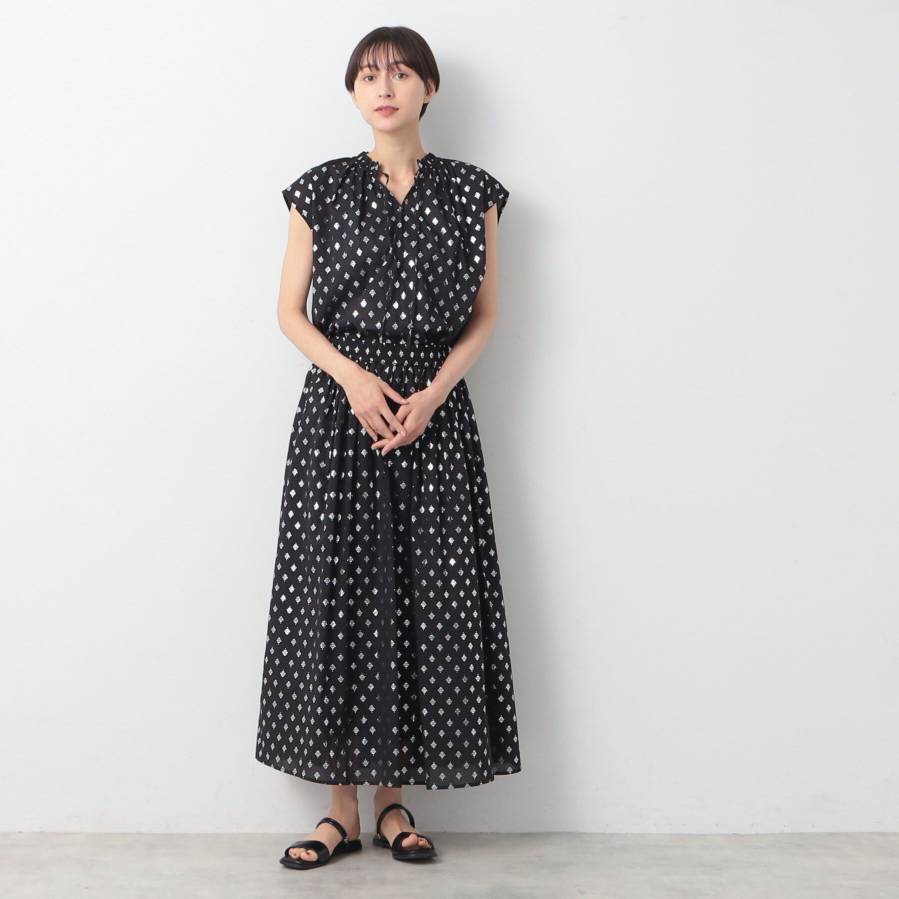 Dessin「【洗える】箔プリントギャザースカート」|スカート|