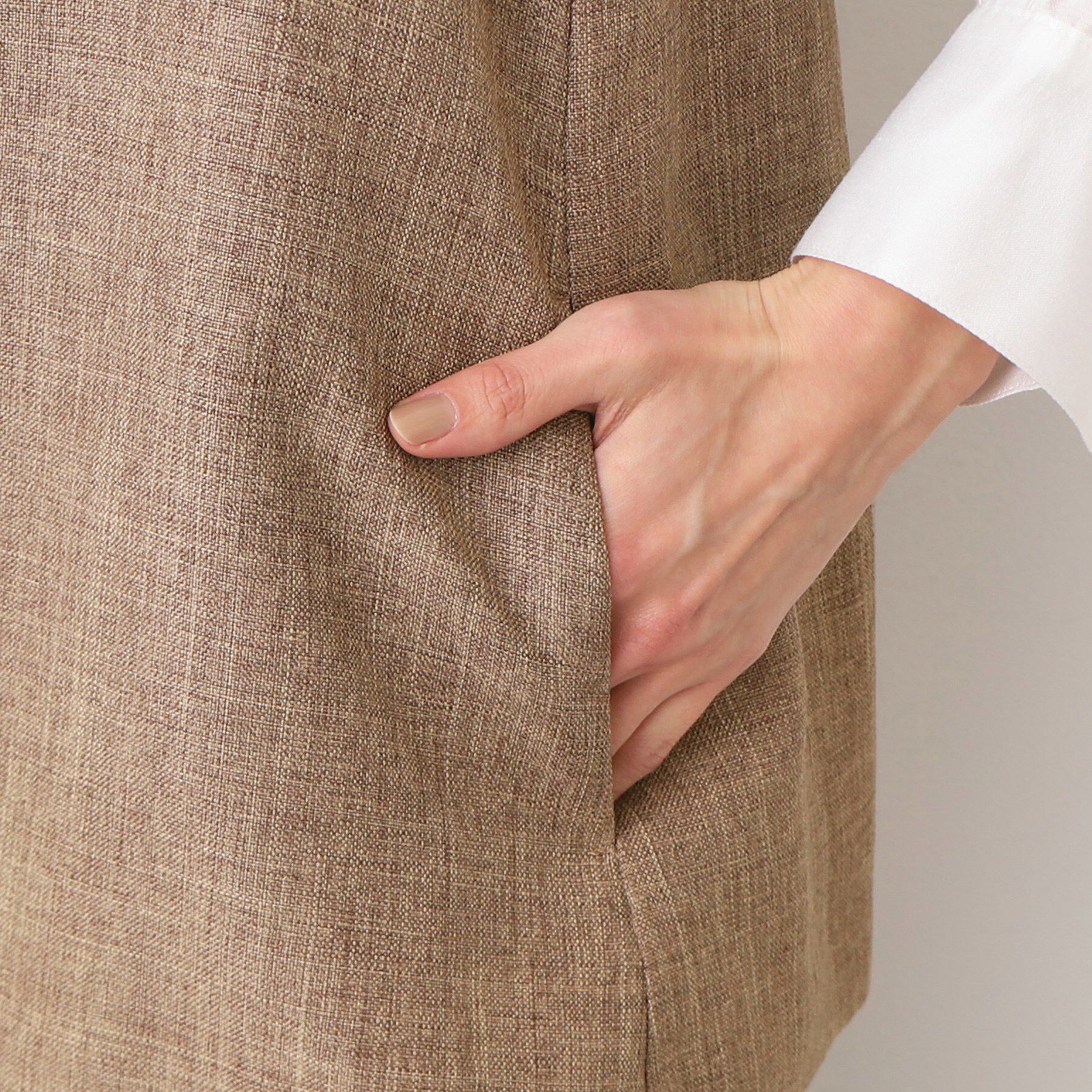 Dessin「【洗える・セットアップ可能】スリーブレス襟付きジャケット（S～L）」|ベスト・ジレ|