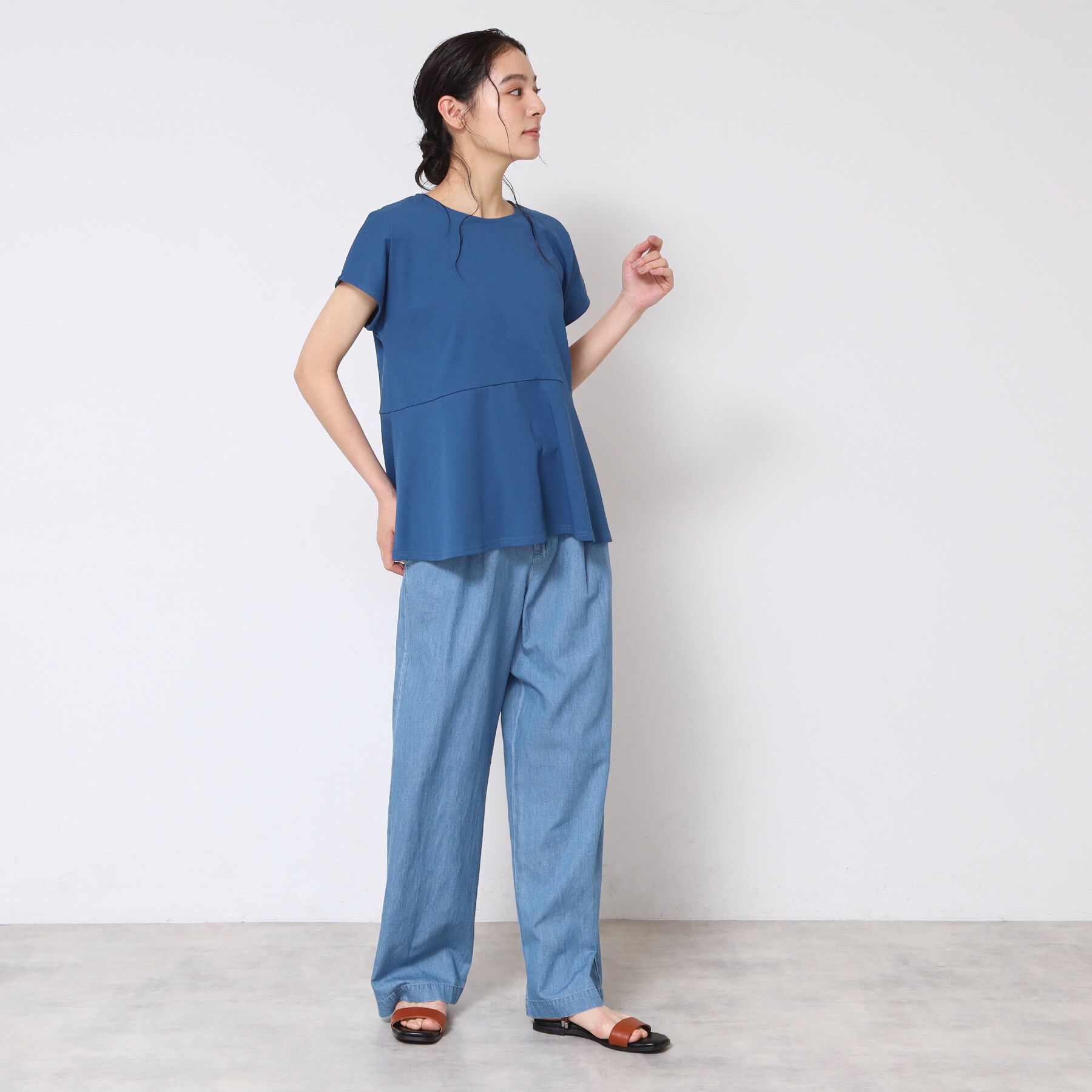 Dessin「◆【洗える】ペプラムチュニックカットソー（XS～L）」|Tシャツ・カットソー|