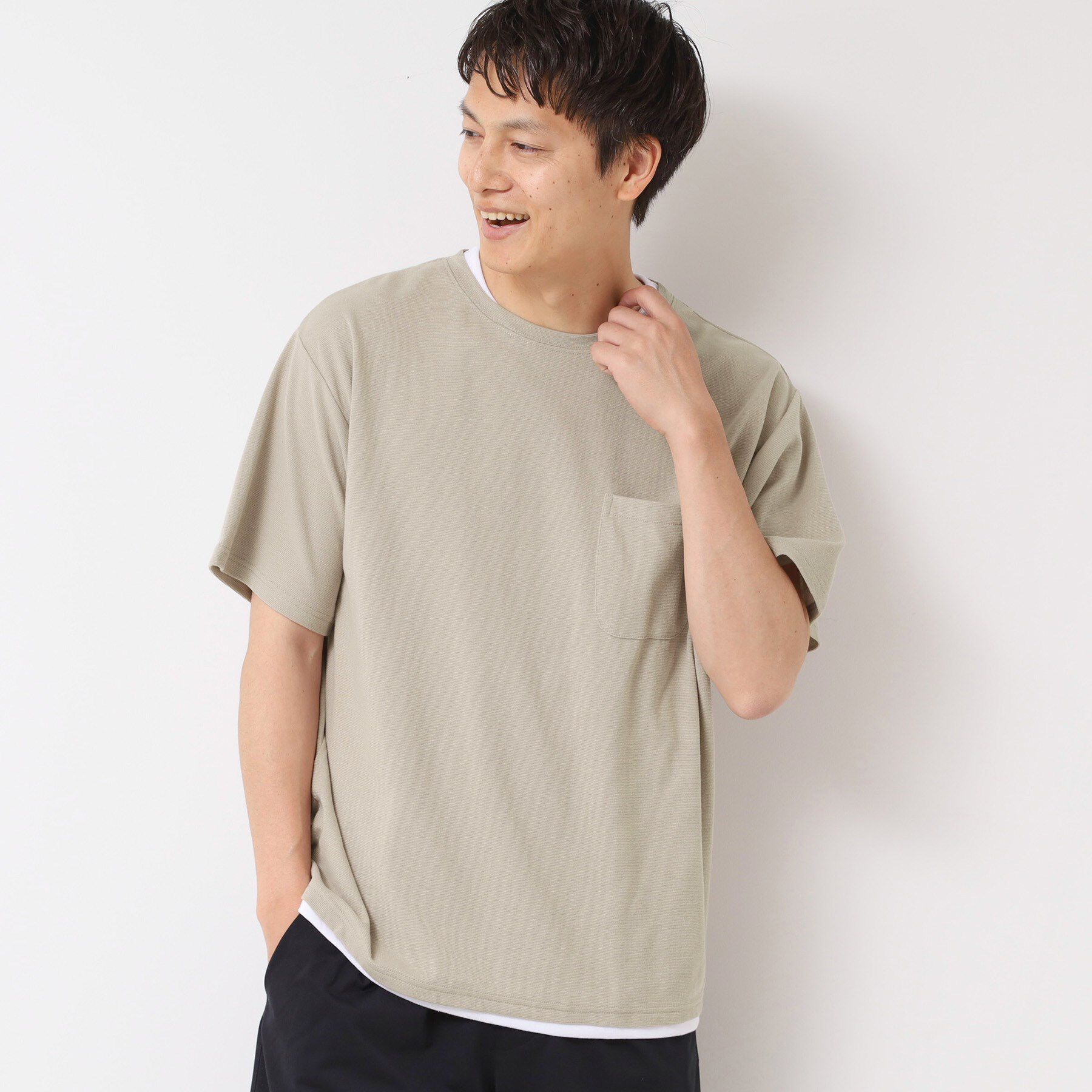 Dessin「レイヤードライクTシャツ」|Tシャツ・カットソー|グレージュ(050)