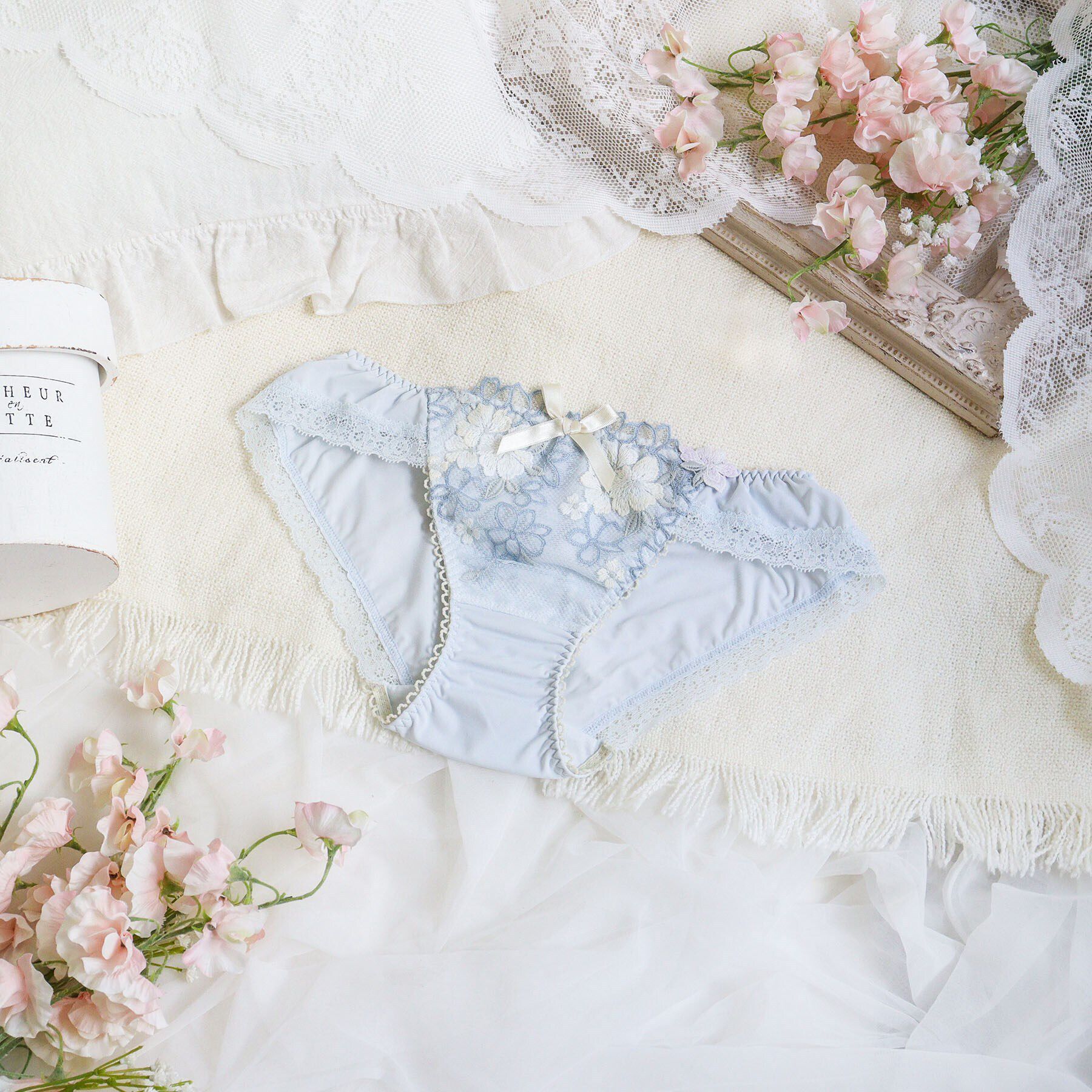 Risa Magli「フロール ノーマルショーツ」|インナー|サックスブルー(09