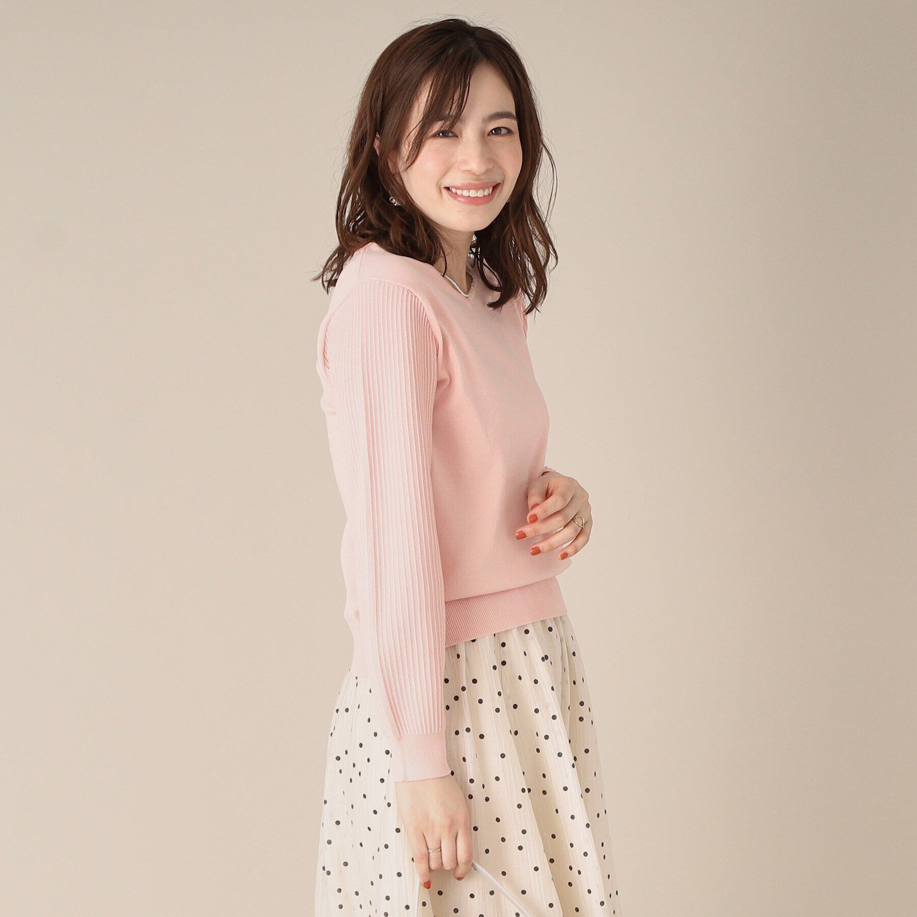 ITS&rsquo;DEMO「【アンチピリング／洗濯機OK】袖編地変化ニット」|ニット・セーター|