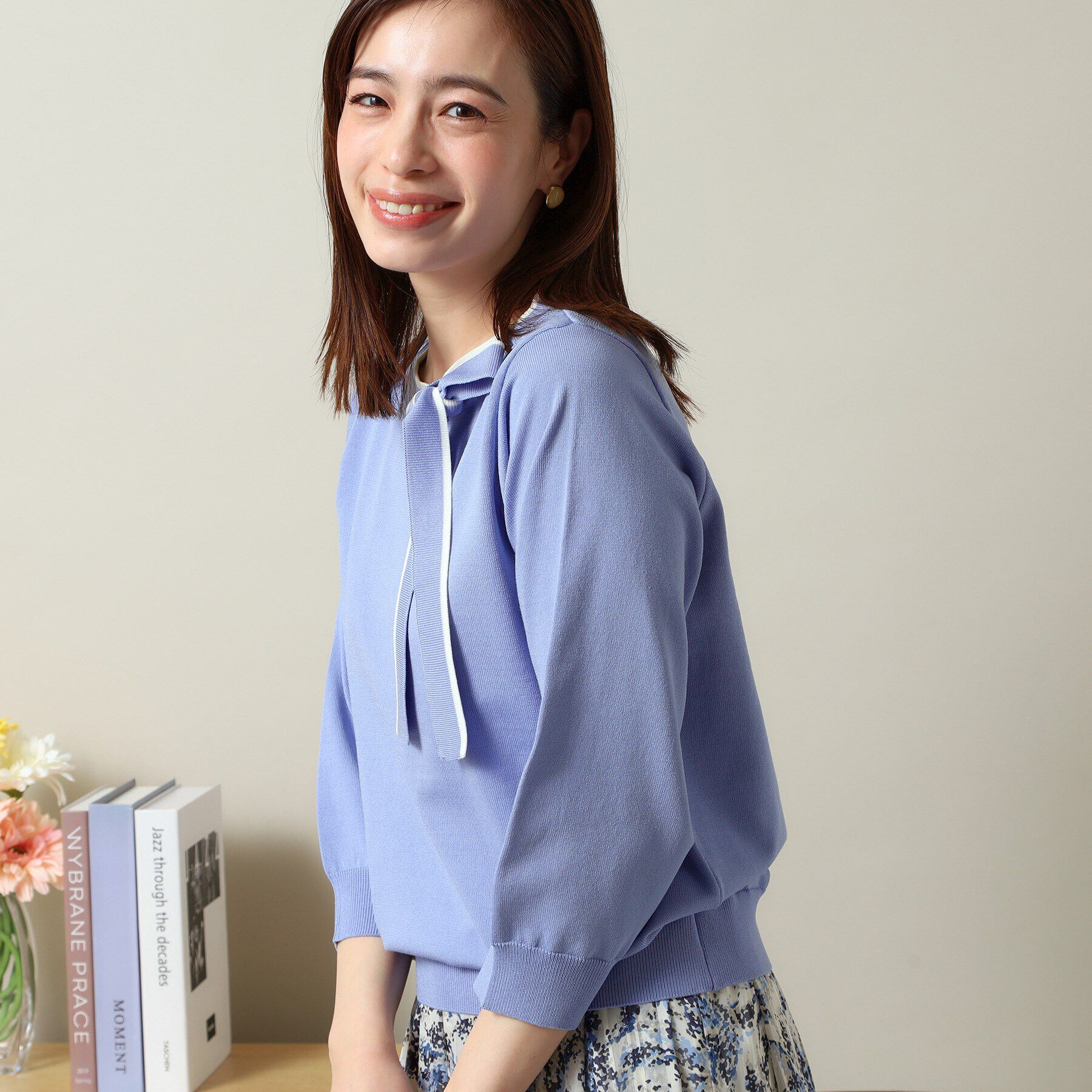 ITS&rsquo;DEMO「【縮みに強い／洗濯機OK】ボウタイリボンニット」|ニット・セーター|