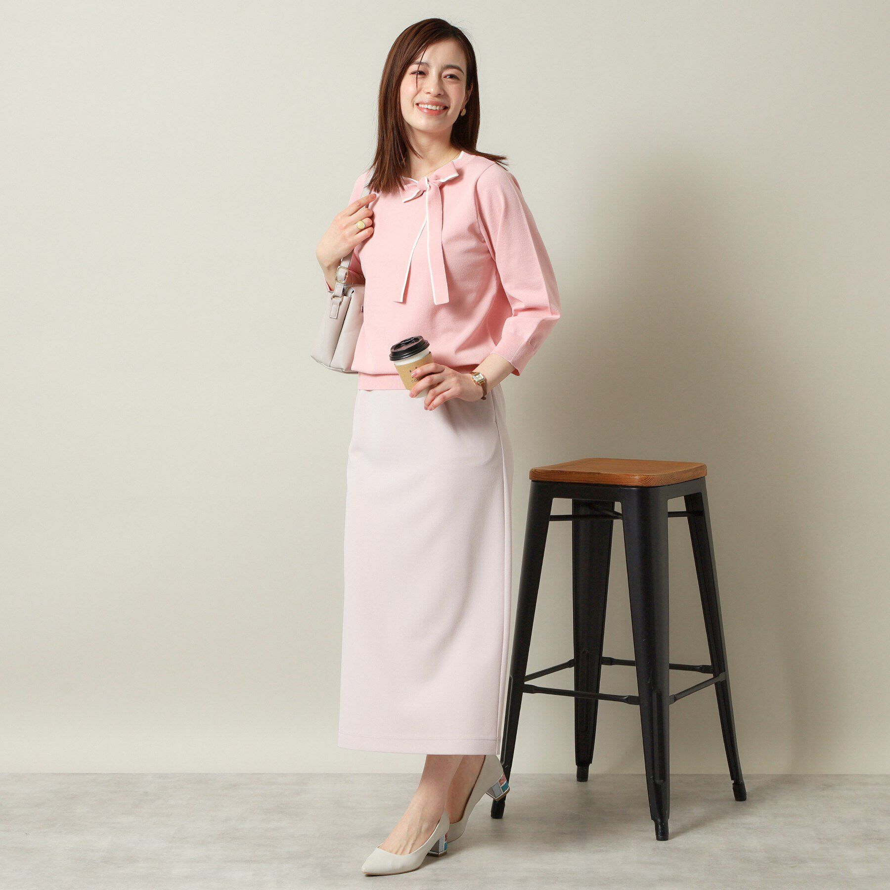 ITS&rsquo;DEMO「【縮みに強い／洗濯機OK】ボウタイリボンニット」|ニット・セーター|