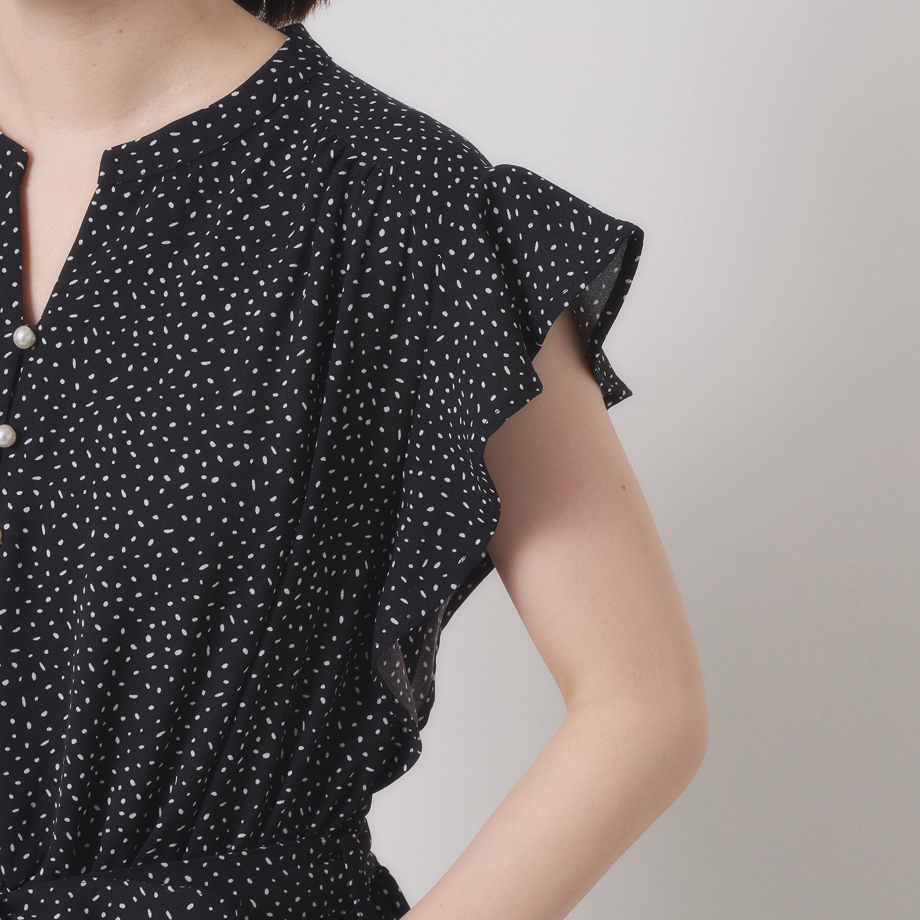 ITS&rsquo;DEMO「【手洗い可】フリル袖ブラウジングワンピース」|ワンピース|