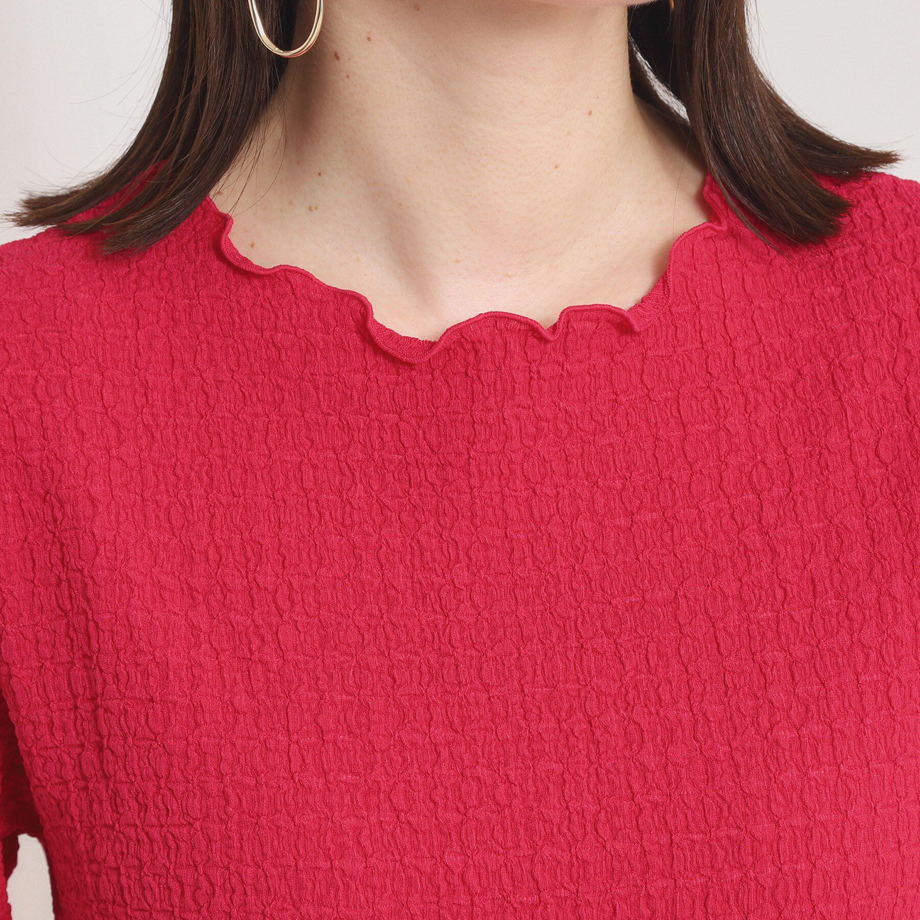 ITS&rsquo;DEMO「【手洗い可】シャーリングジャカードプルオーバー」|Tシャツ・カットソー|