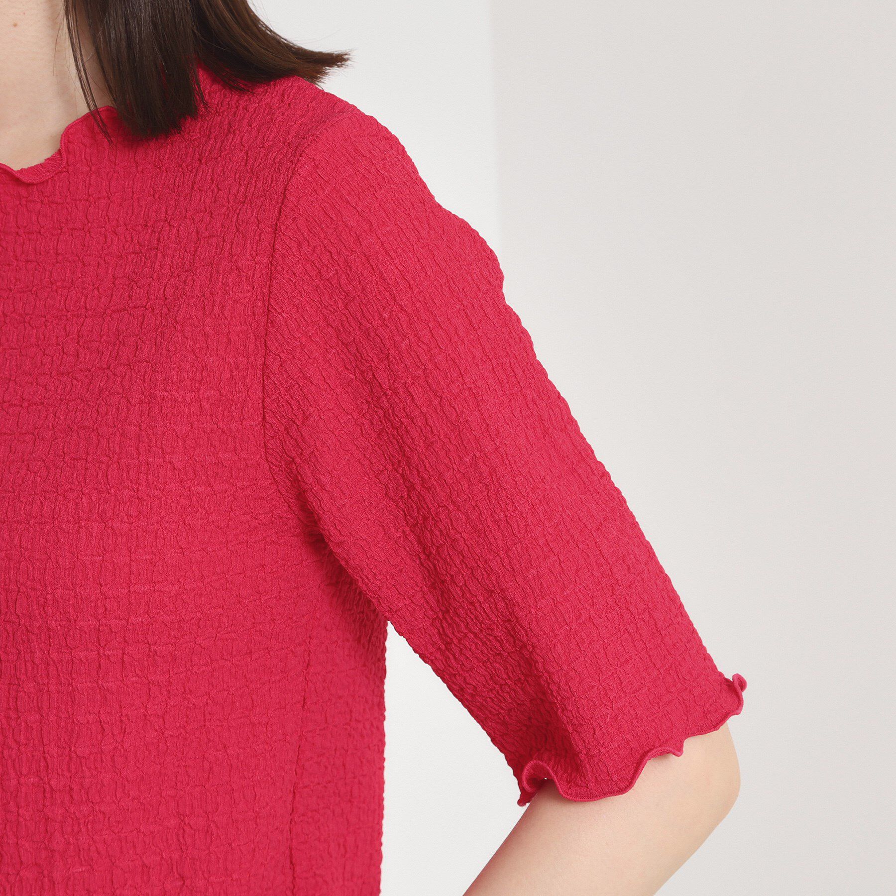 ITS&rsquo;DEMO「【手洗い可】シャーリングジャカードプルオーバー」|Tシャツ・カットソー|