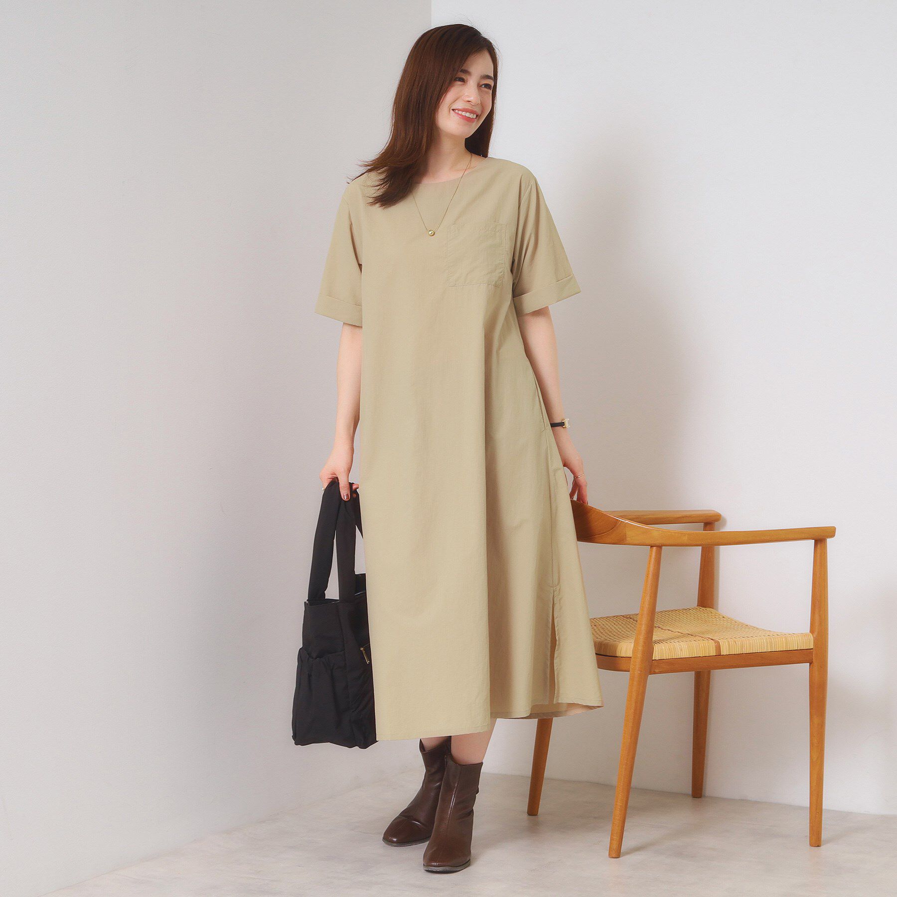 ITS&rsquo;DEMO「【撥水／洗濯機OK】ワンピース」|ワンピース|ベージュ(052)