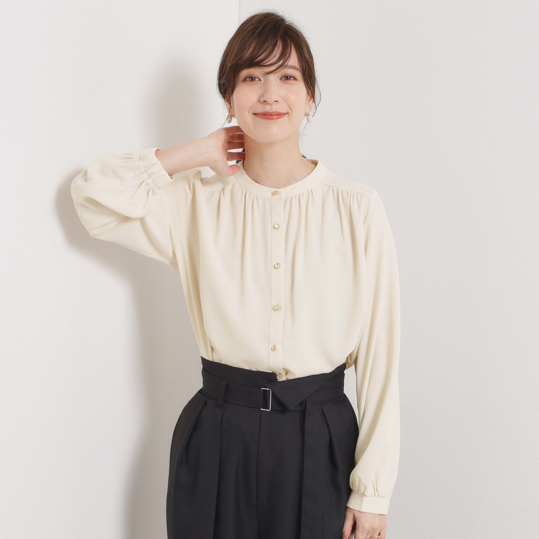 ITS&rsquo;DEMO「【手洗い可】前開きブラウス」|シャツ・ブラウス|