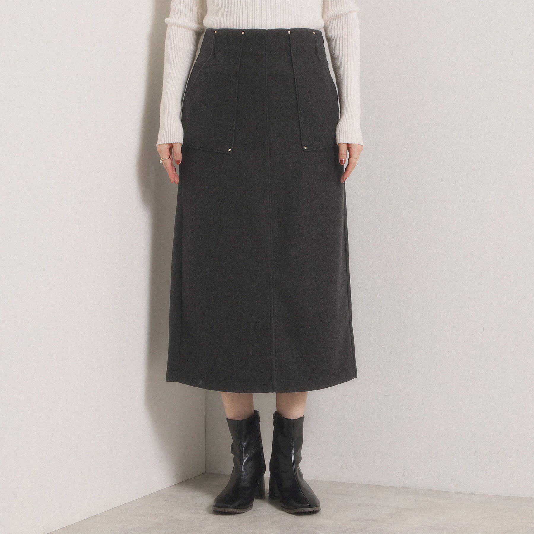 ITS&rsquo;DEMO「【洗濯機OK】カットメルトンタイトスカート」|スカート|