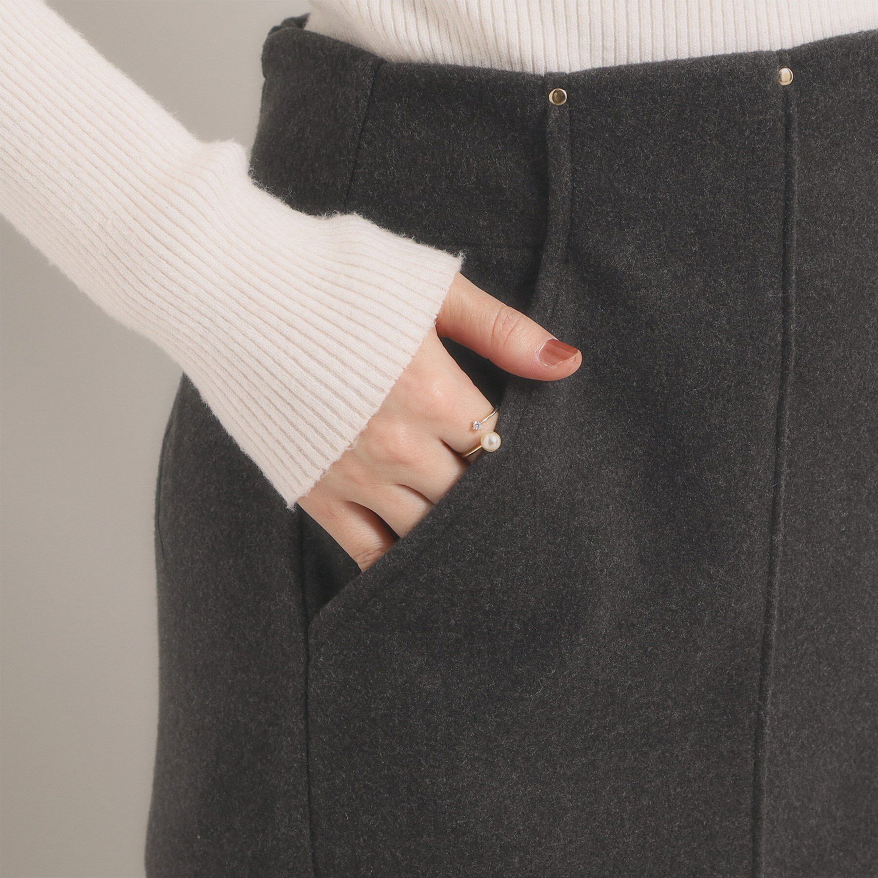 ITS&rsquo;DEMO「【洗濯機OK】カットメルトンタイトスカート」|スカート|